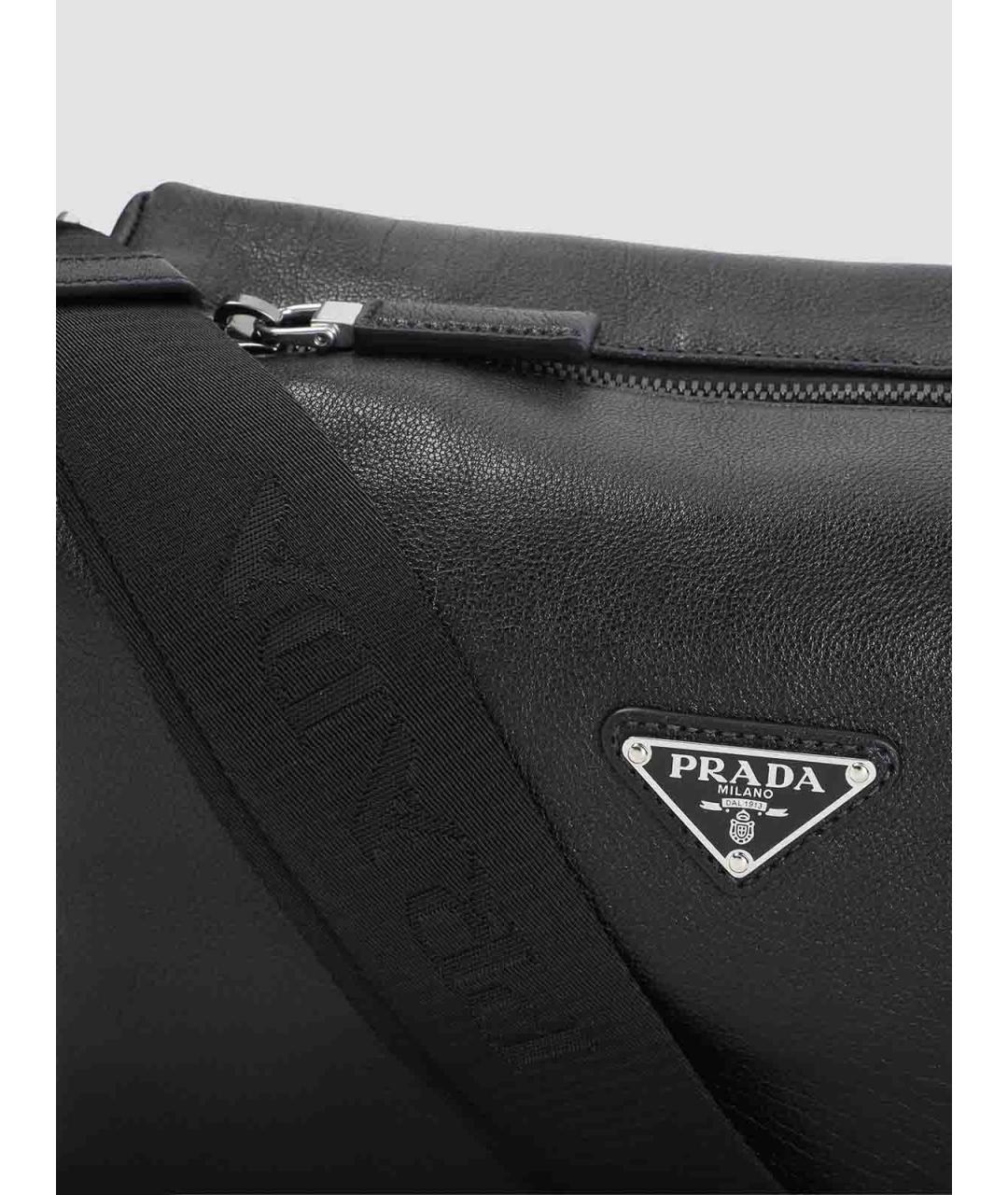 PRADA Черная кожаная сумка через плечо, фото 4