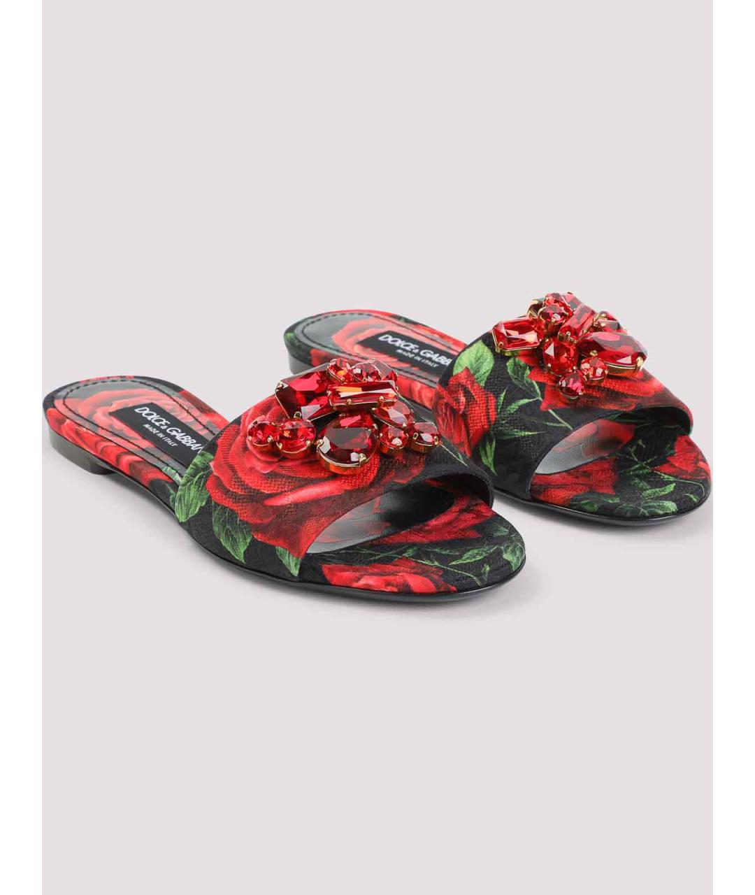 DOLCE&GABBANA Мульти текстильные шлепанцы, фото 3