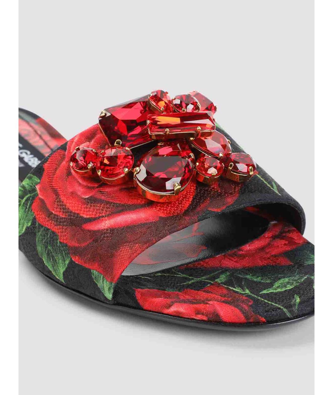 DOLCE&GABBANA Мульти текстильные шлепанцы, фото 4