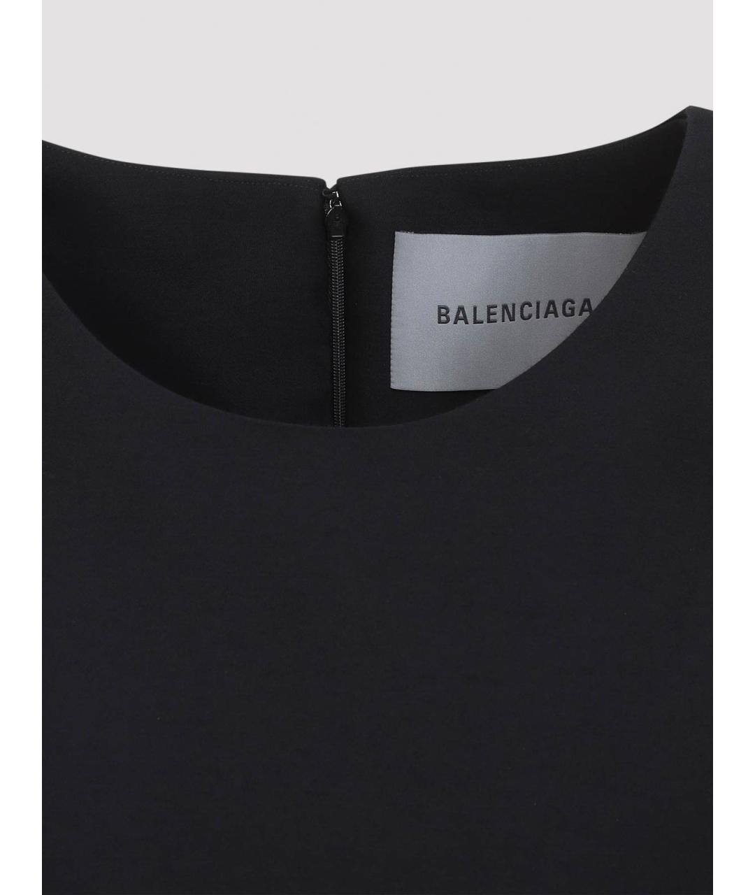 BALENCIAGA Черное шерстяное повседневное платье, фото 4
