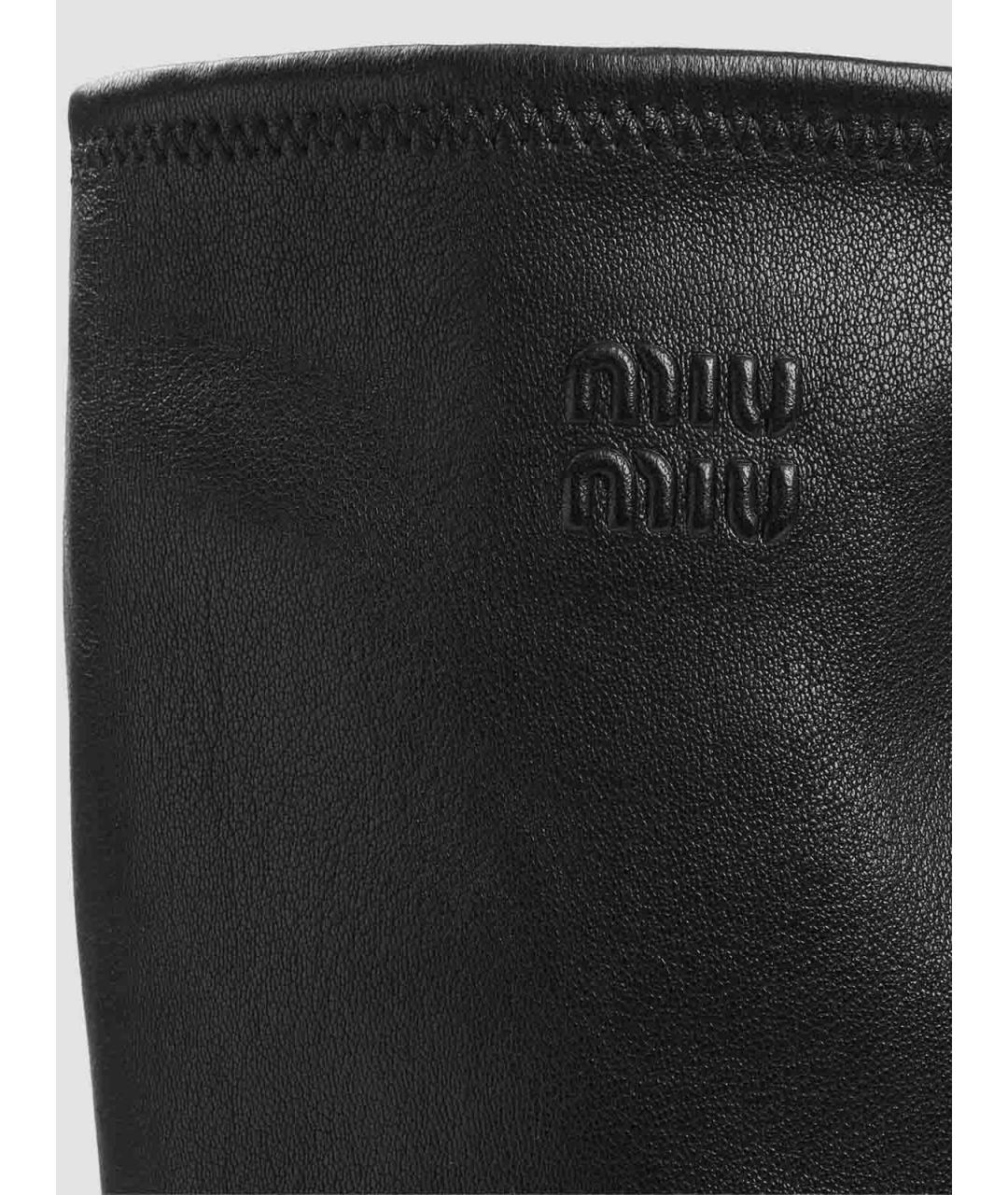 MIU MIU Черные кожаные сапоги, фото 4