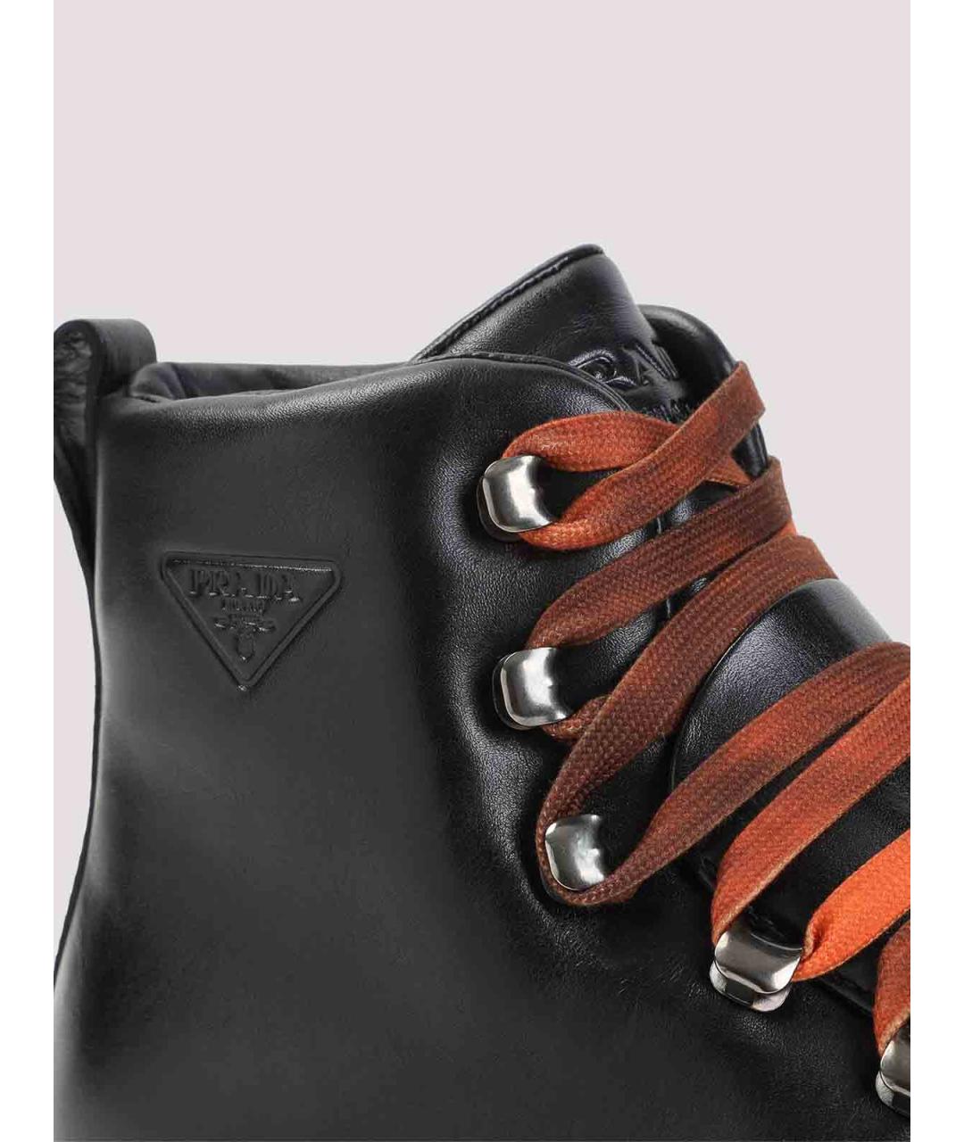 PRADA Черные кожаные низкие ботинки, фото 4