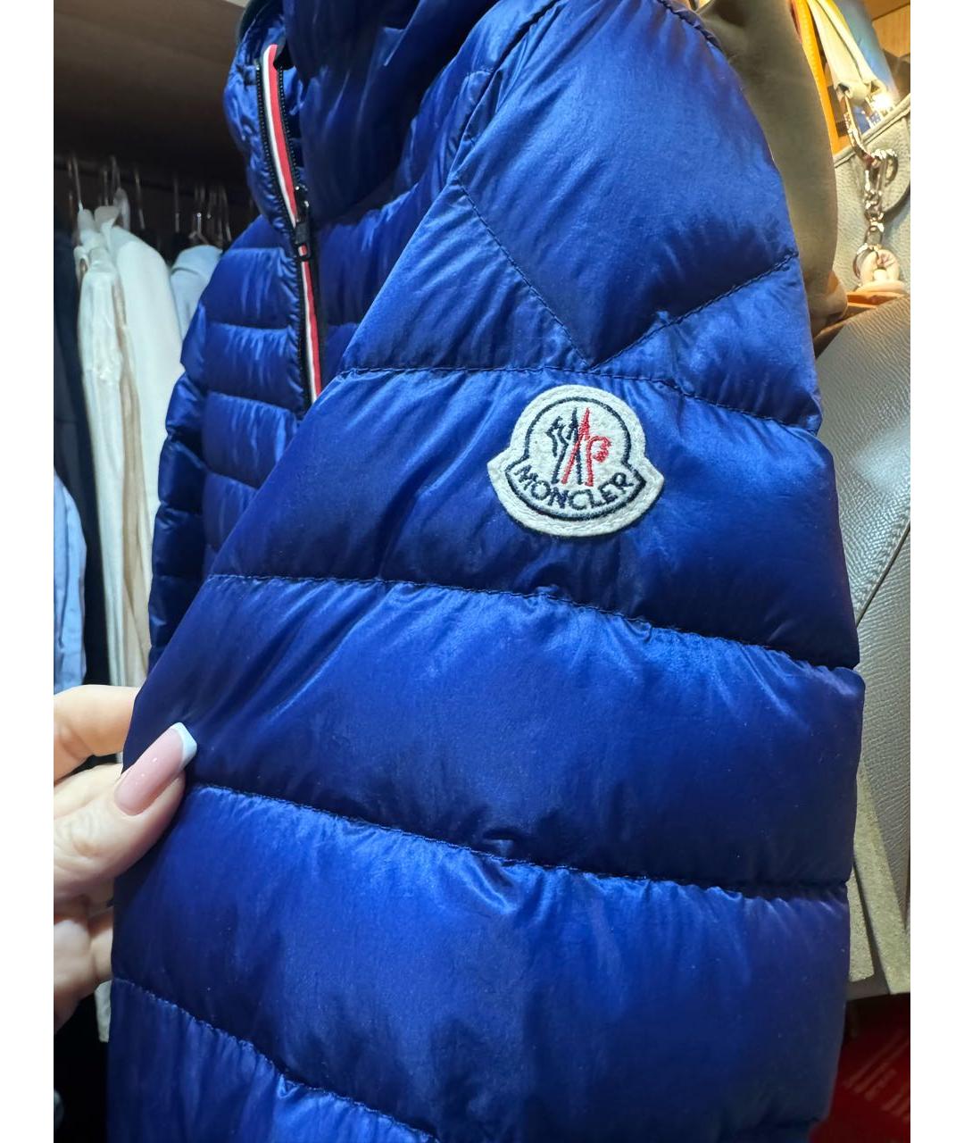 MONCLER Синий нейлоновый пуховик, фото 5