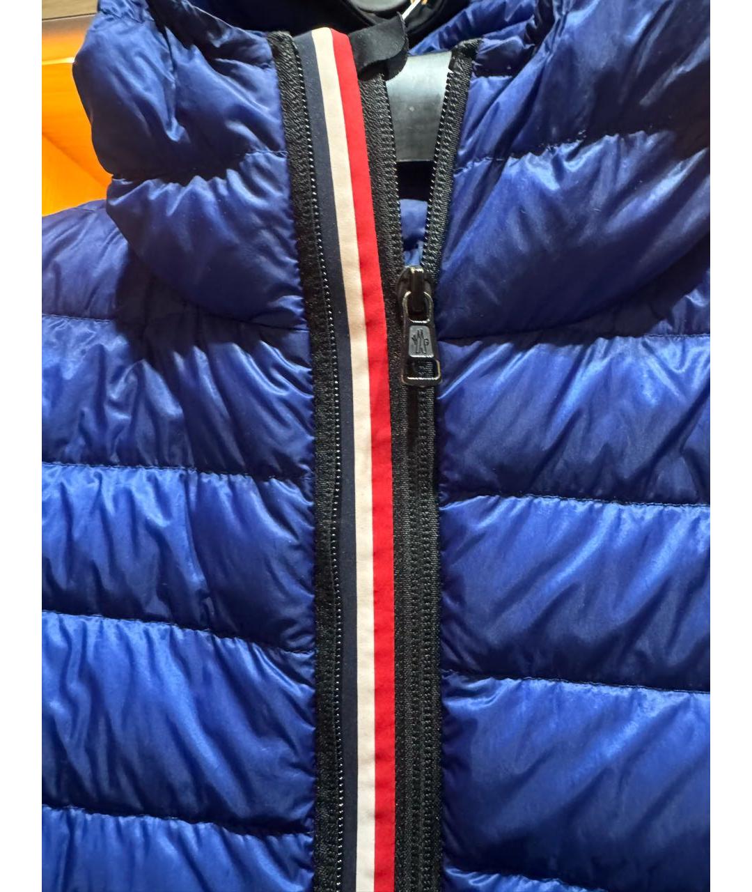 MONCLER Синий нейлоновый пуховик, фото 4