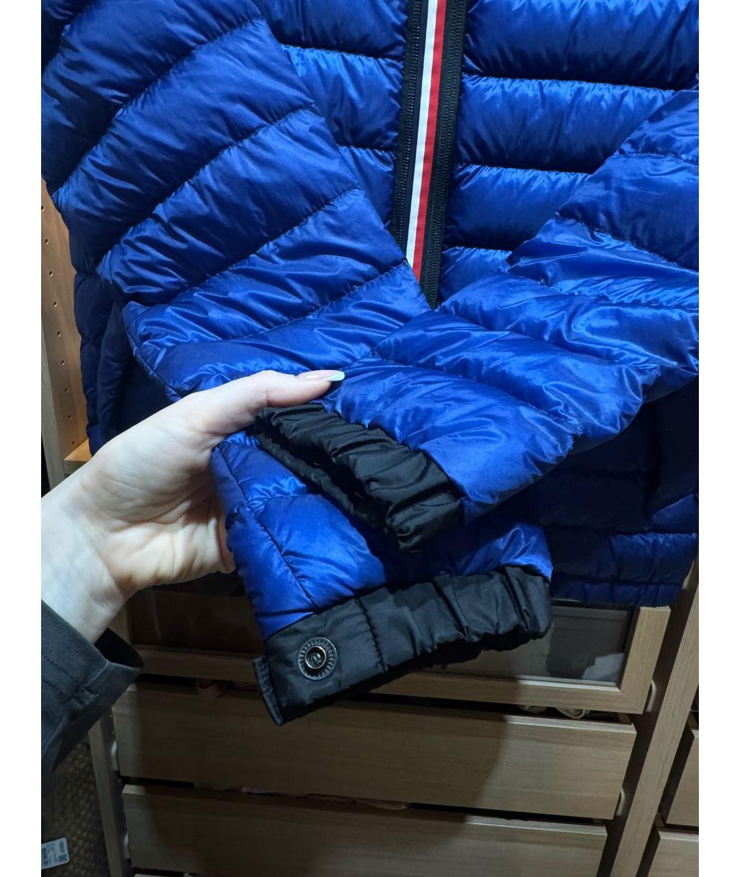 MONCLER Синий нейлоновый пуховик, фото 7