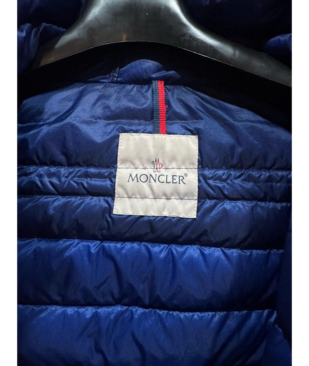 MONCLER Синий нейлоновый пуховик, фото 3