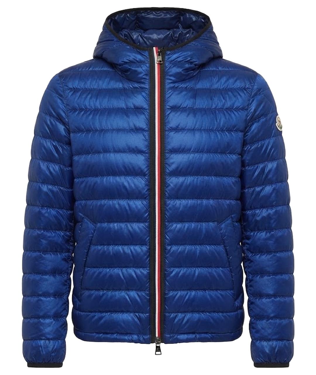 MONCLER Синий нейлоновый пуховик, фото 1