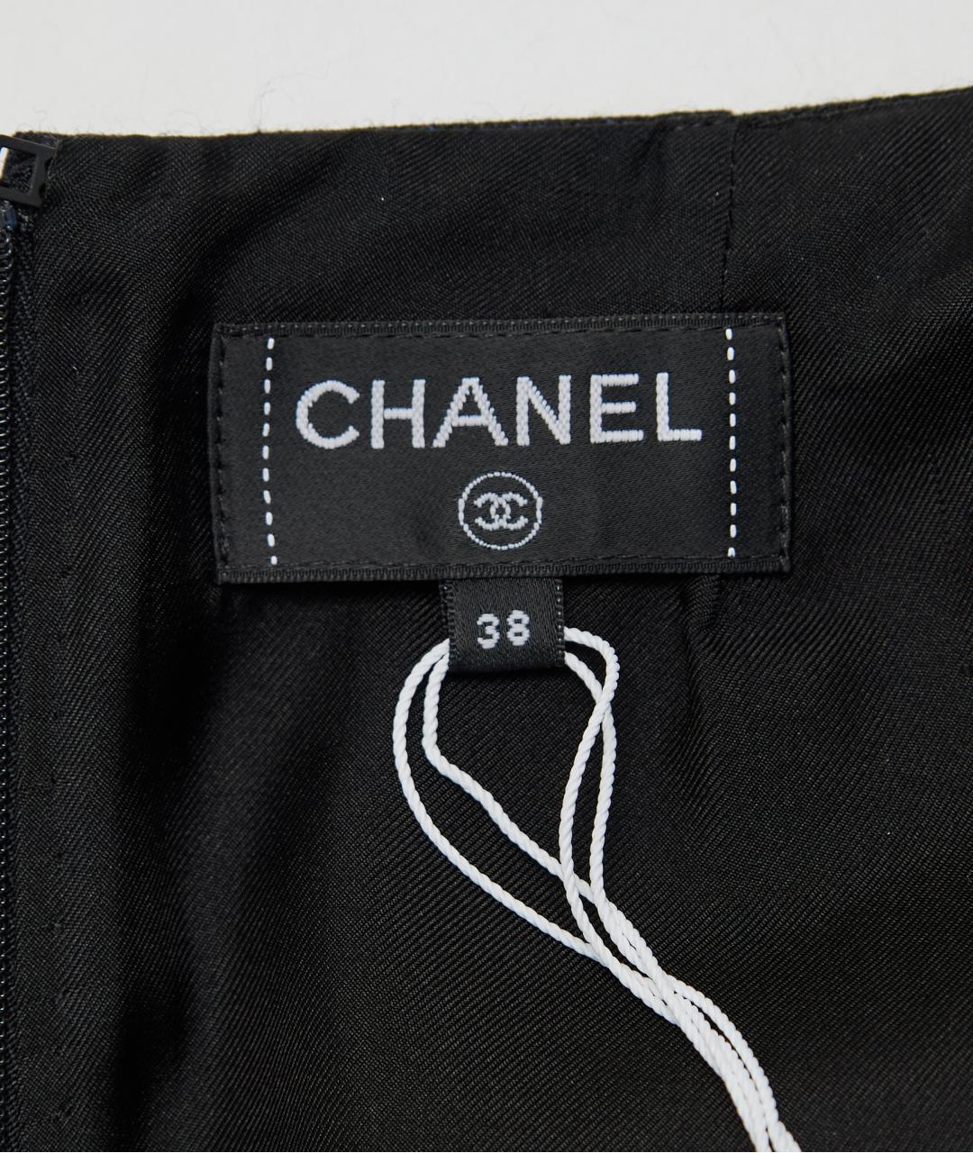 CHANEL Черная шерстяная юбка миди, фото 3