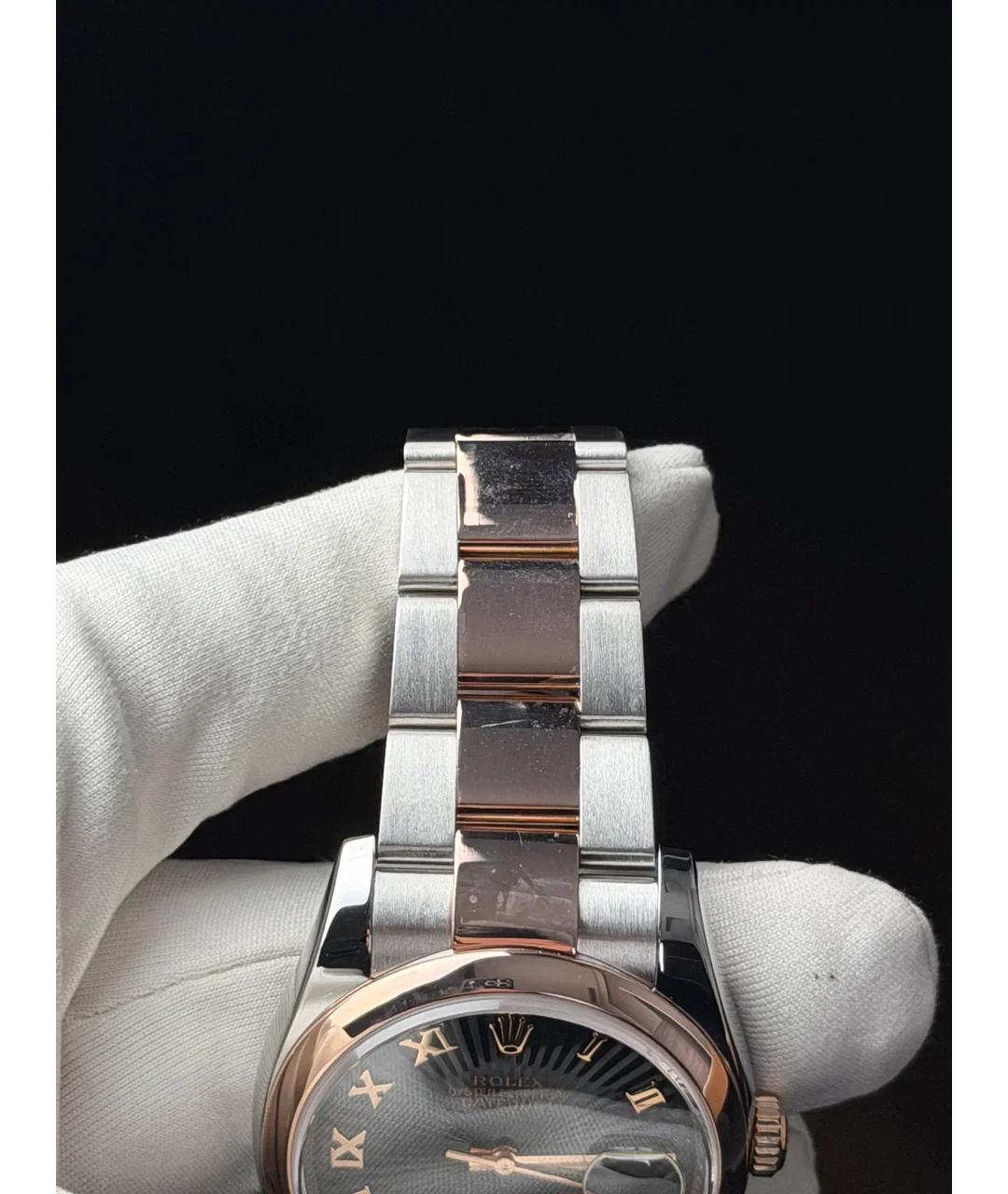 ROLEX Черные часы из розового золота, фото 5