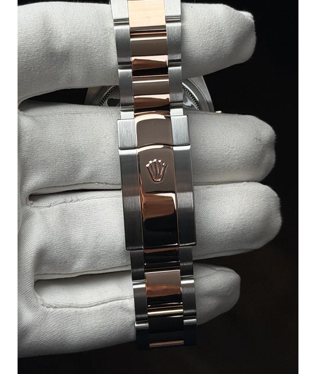 ROLEX Черные часы из розового золота, фото 7