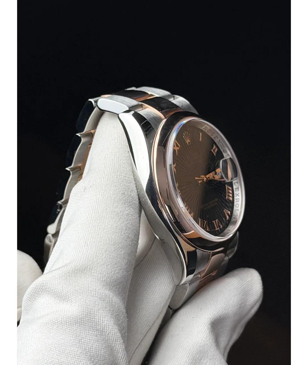 ROLEX Черные часы из розового золота, фото 4