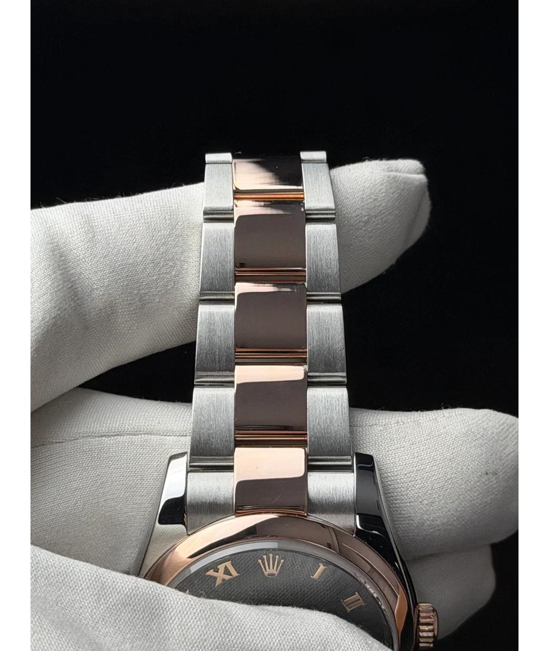 ROLEX Черные часы из розового золота, фото 6