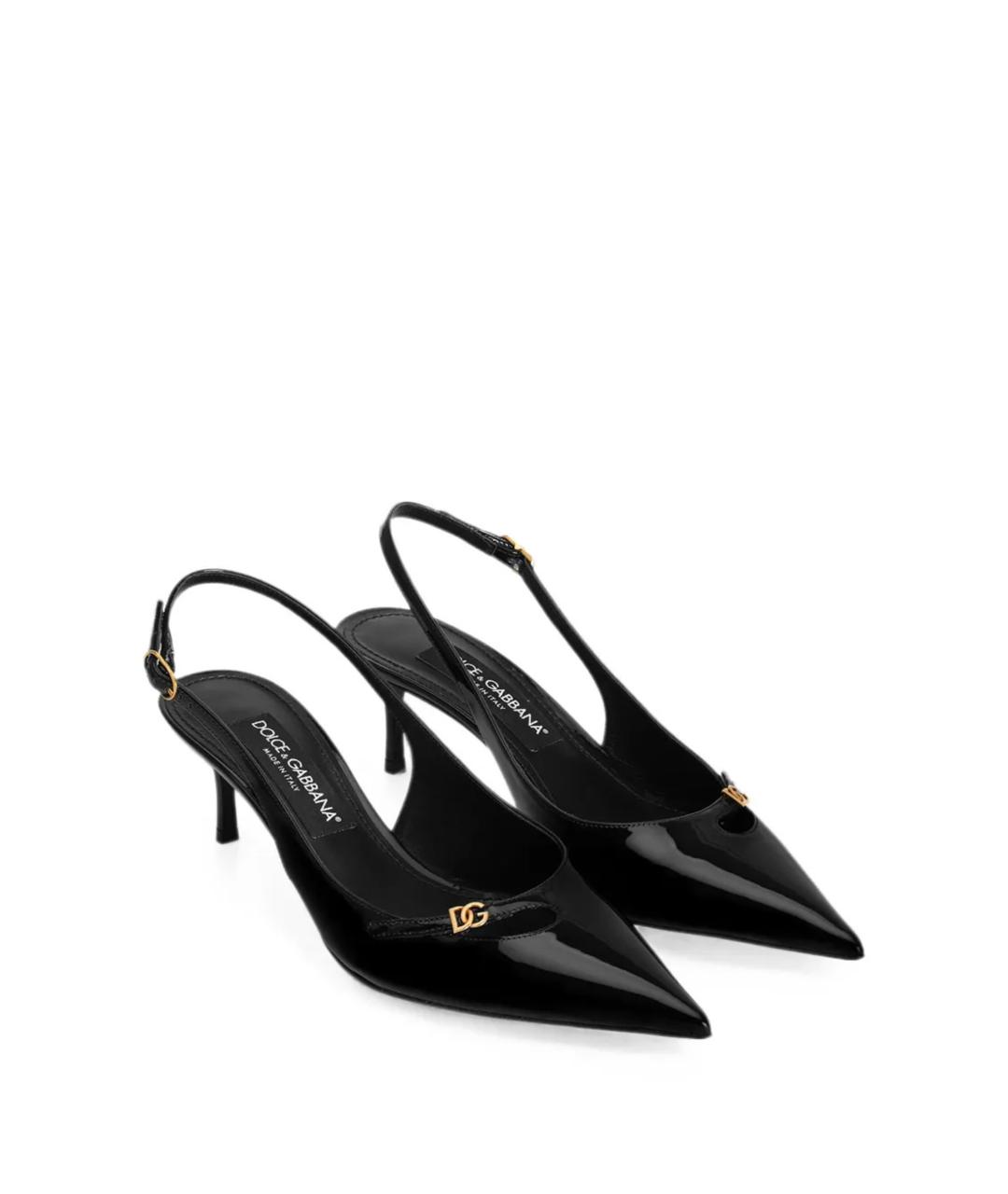 DOLCE&GABBANA Черные кожаные туфли, фото 2