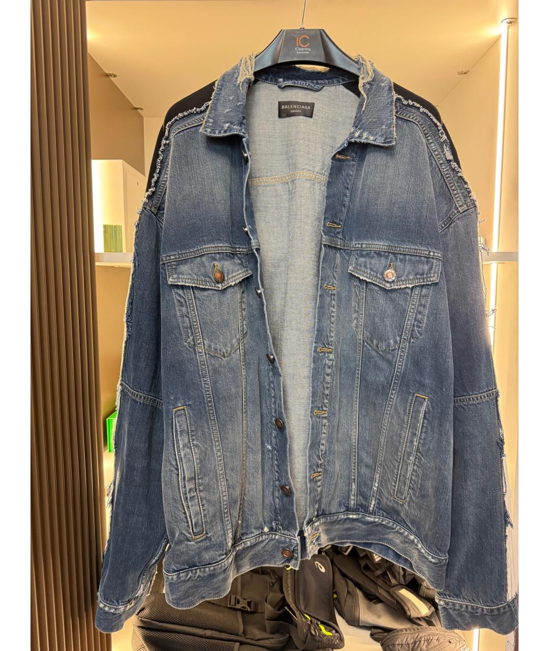 BALENCIAGA Синяя хлопковая куртка, фото 5