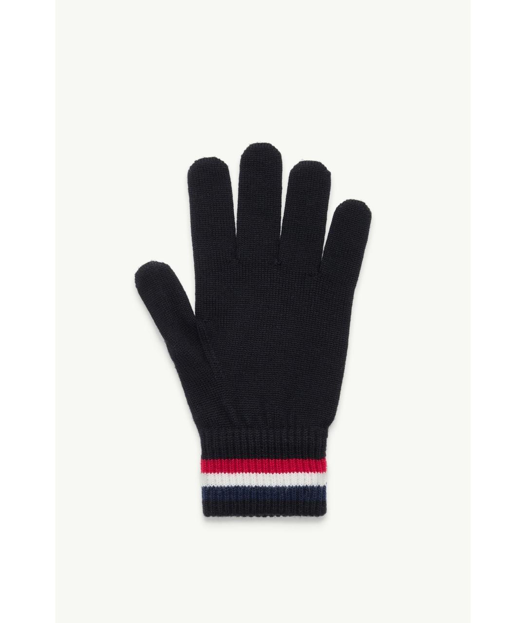 MONCLER Черные шерстяные перчатки, фото 3