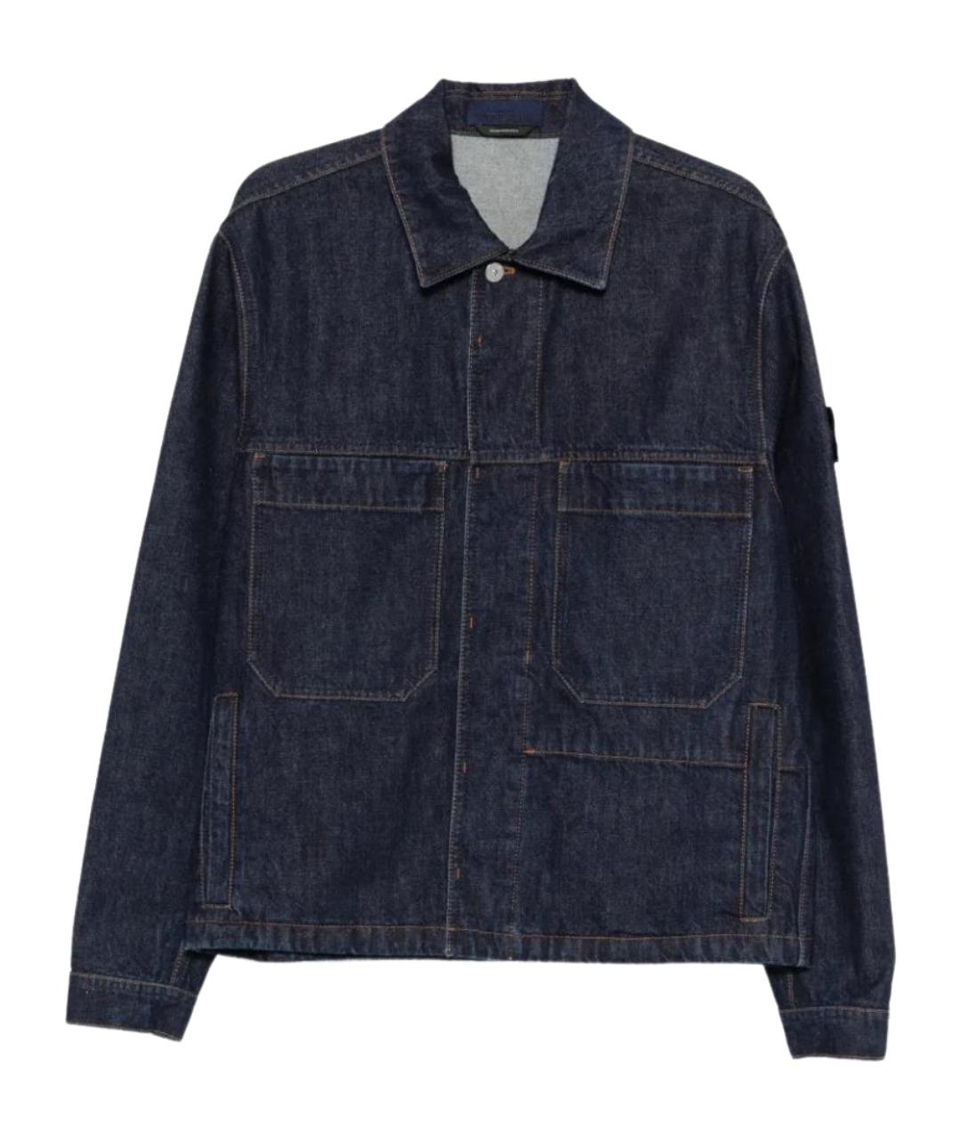 STONE ISLAND Темно-синяя хлопковая куртка, фото 1