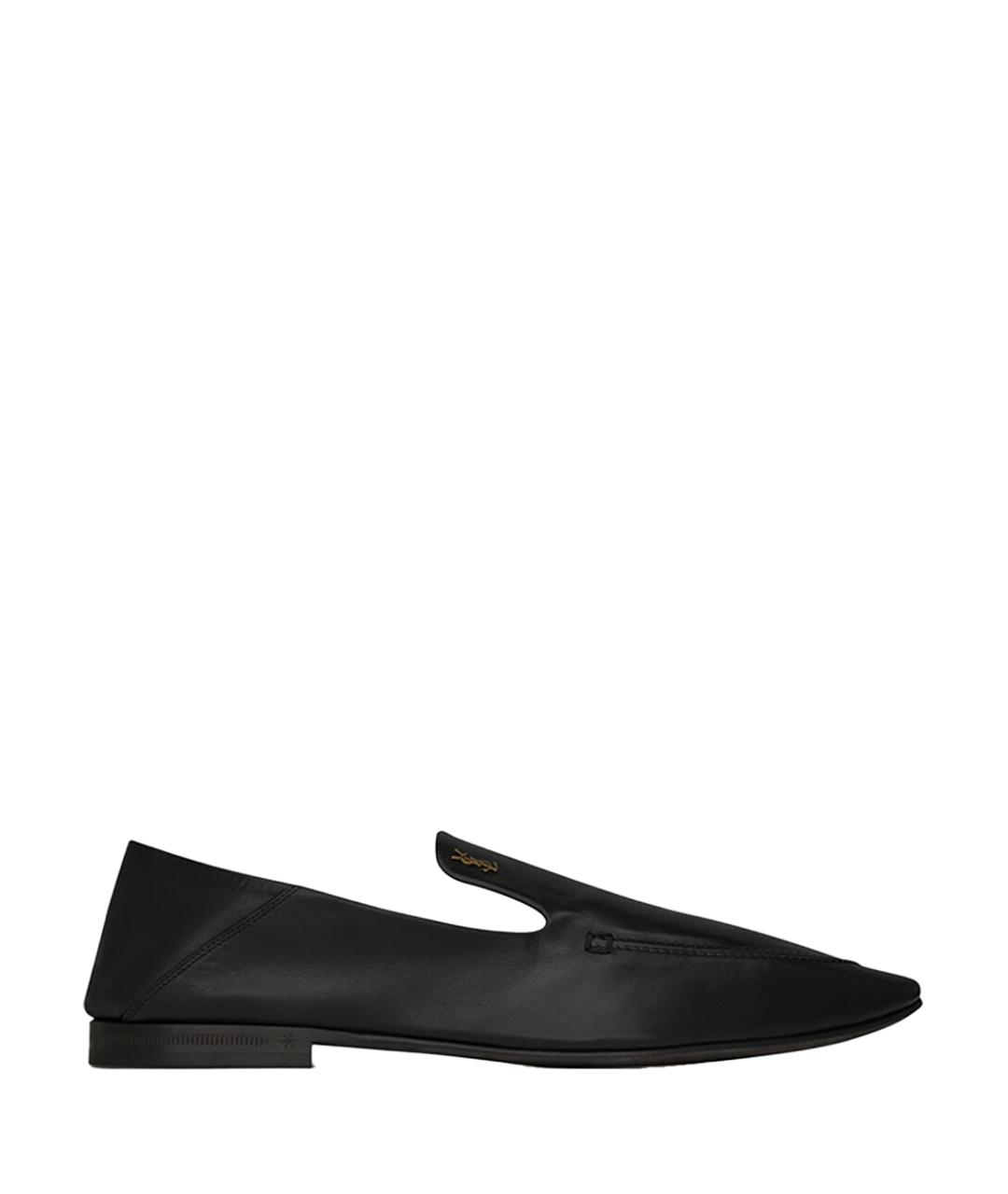 SAINT LAURENT Черные кожаные лоферы, фото 1