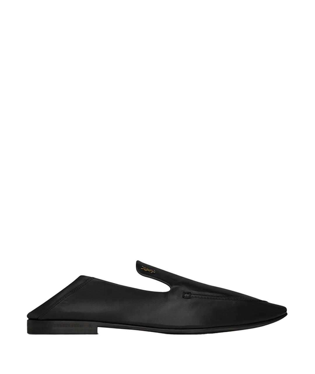 SAINT LAURENT Черные кожаные лоферы, фото 2