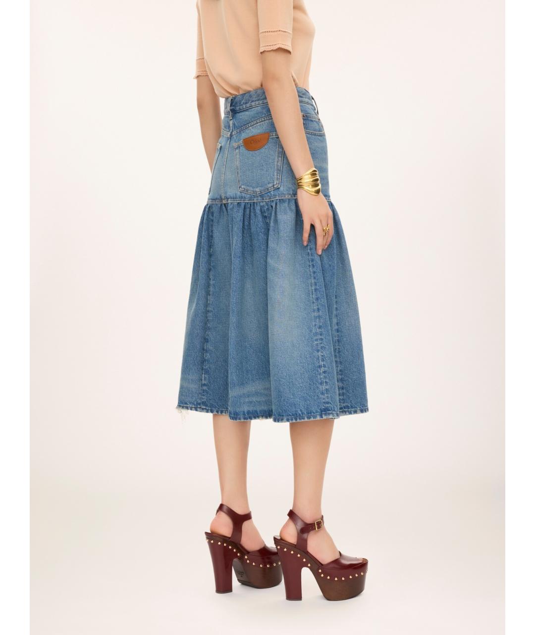 CHLOE Синие хлопковые шорты, фото 4