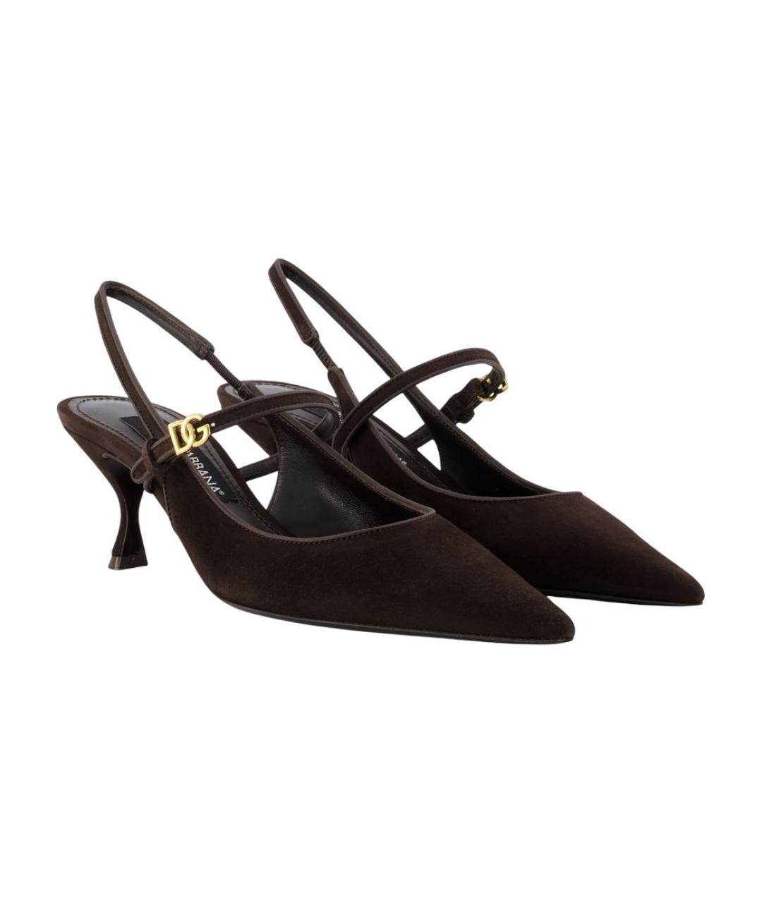 DOLCE&GABBANA Коричневые кожаные туфли, фото 2