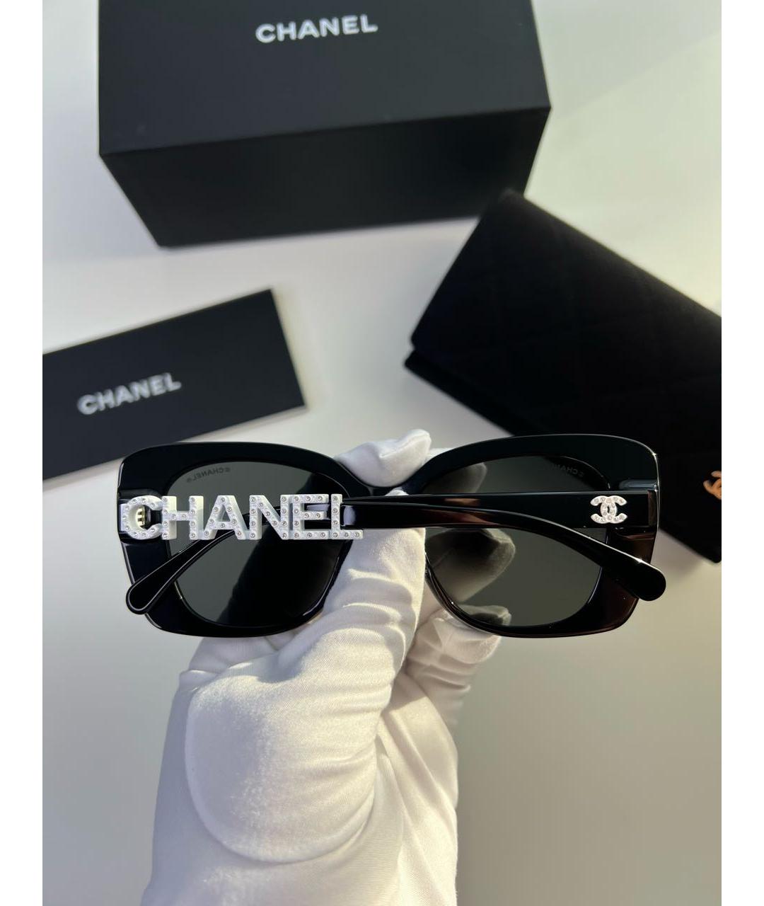 CHANEL Черные пластиковые солнцезащитные очки, фото 4