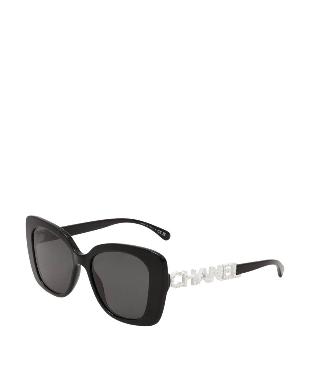 CHANEL Черные пластиковые солнцезащитные очки, фото 1