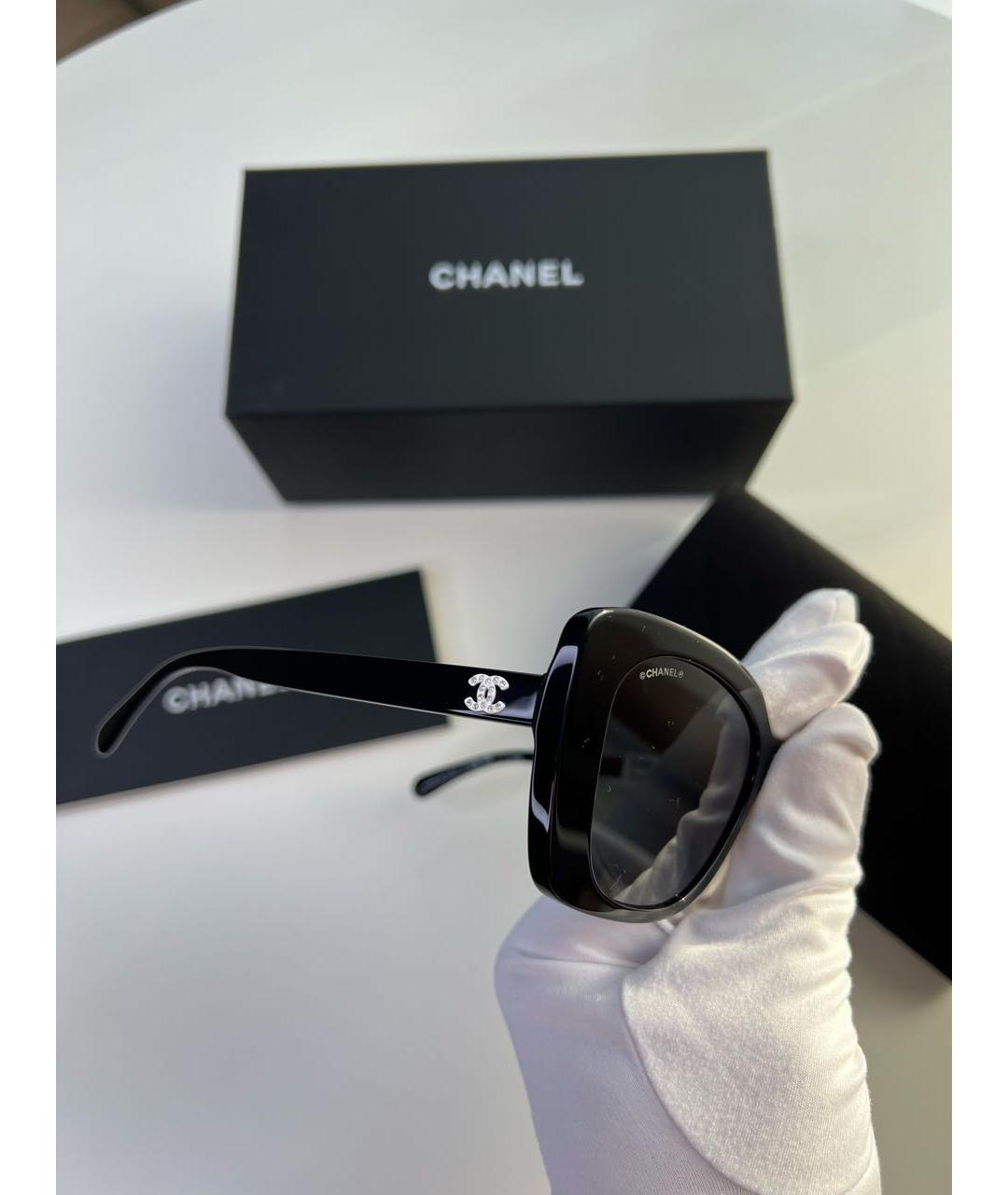CHANEL Черные пластиковые солнцезащитные очки, фото 6