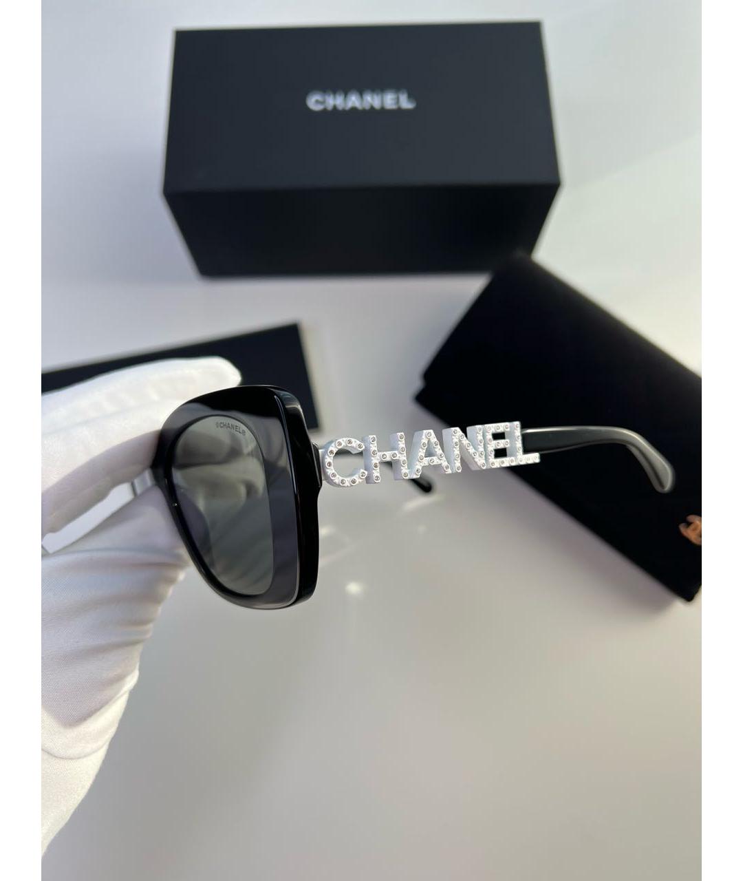 CHANEL Черные пластиковые солнцезащитные очки, фото 5