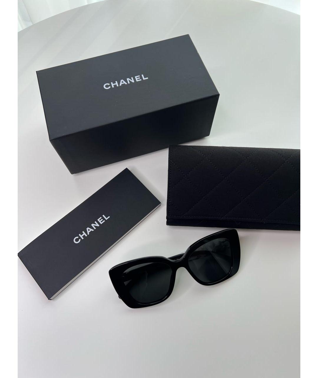 CHANEL Черные пластиковые солнцезащитные очки, фото 2