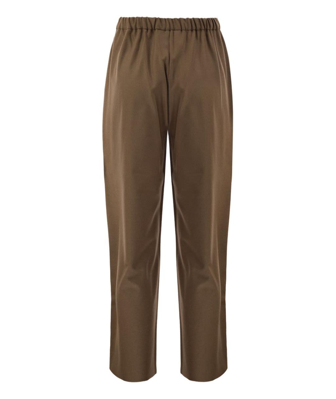 'S MAX MARA Коричневые шерстяные прямые брюки, фото 2