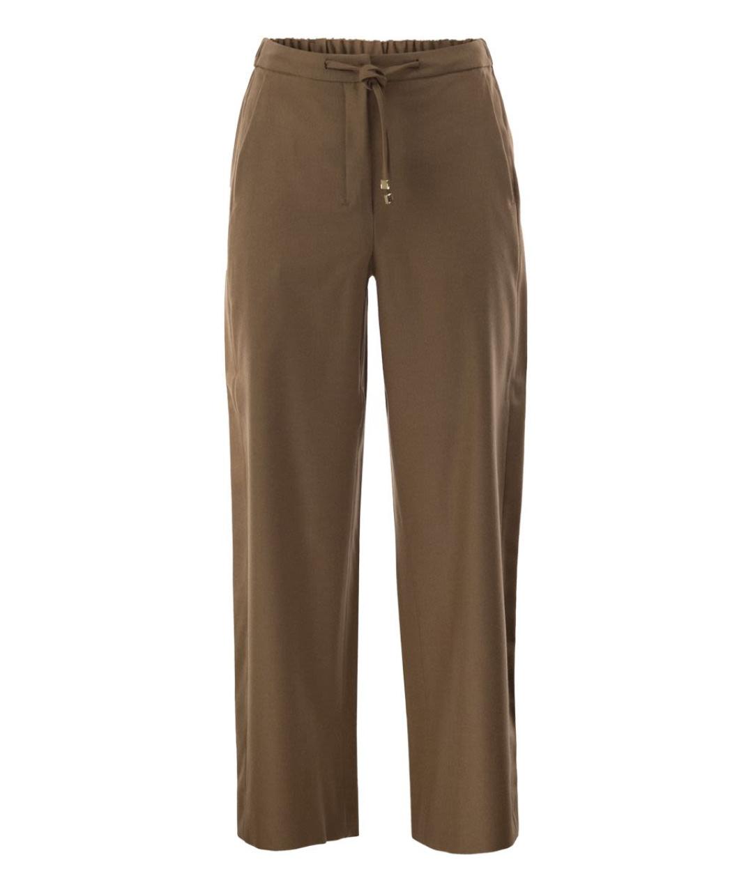 'S MAX MARA Коричневые шерстяные прямые брюки, фото 1