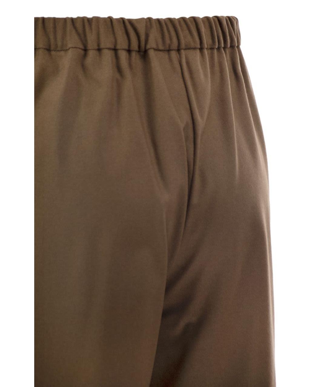 'S MAX MARA Коричневые шерстяные прямые брюки, фото 4