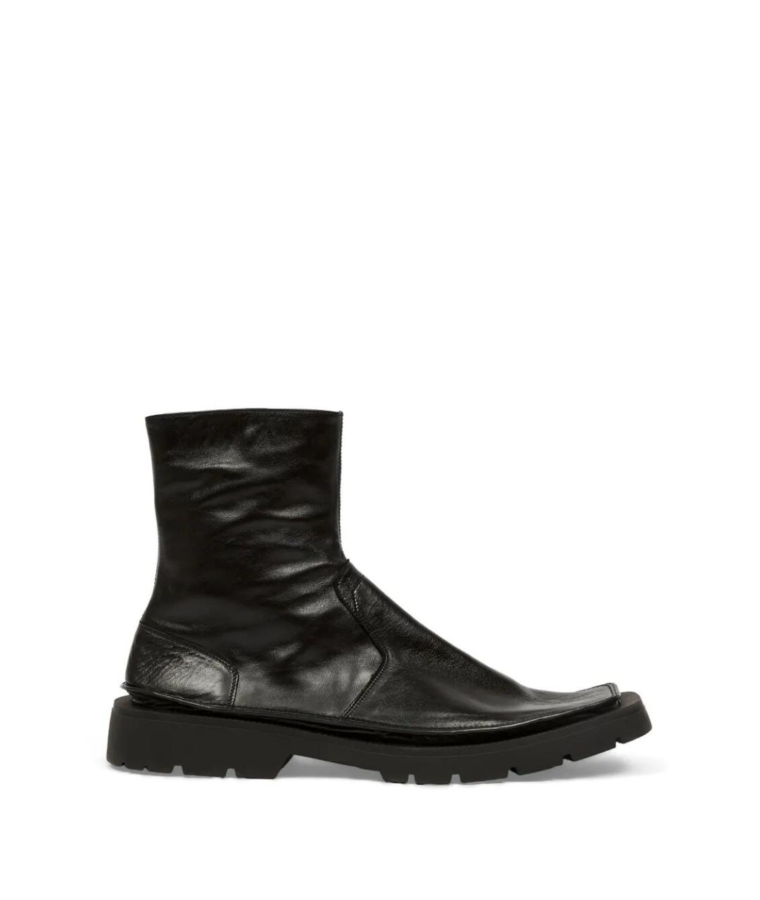 MAISON MARGIELA Черные кожаные высокие ботинки, фото 1