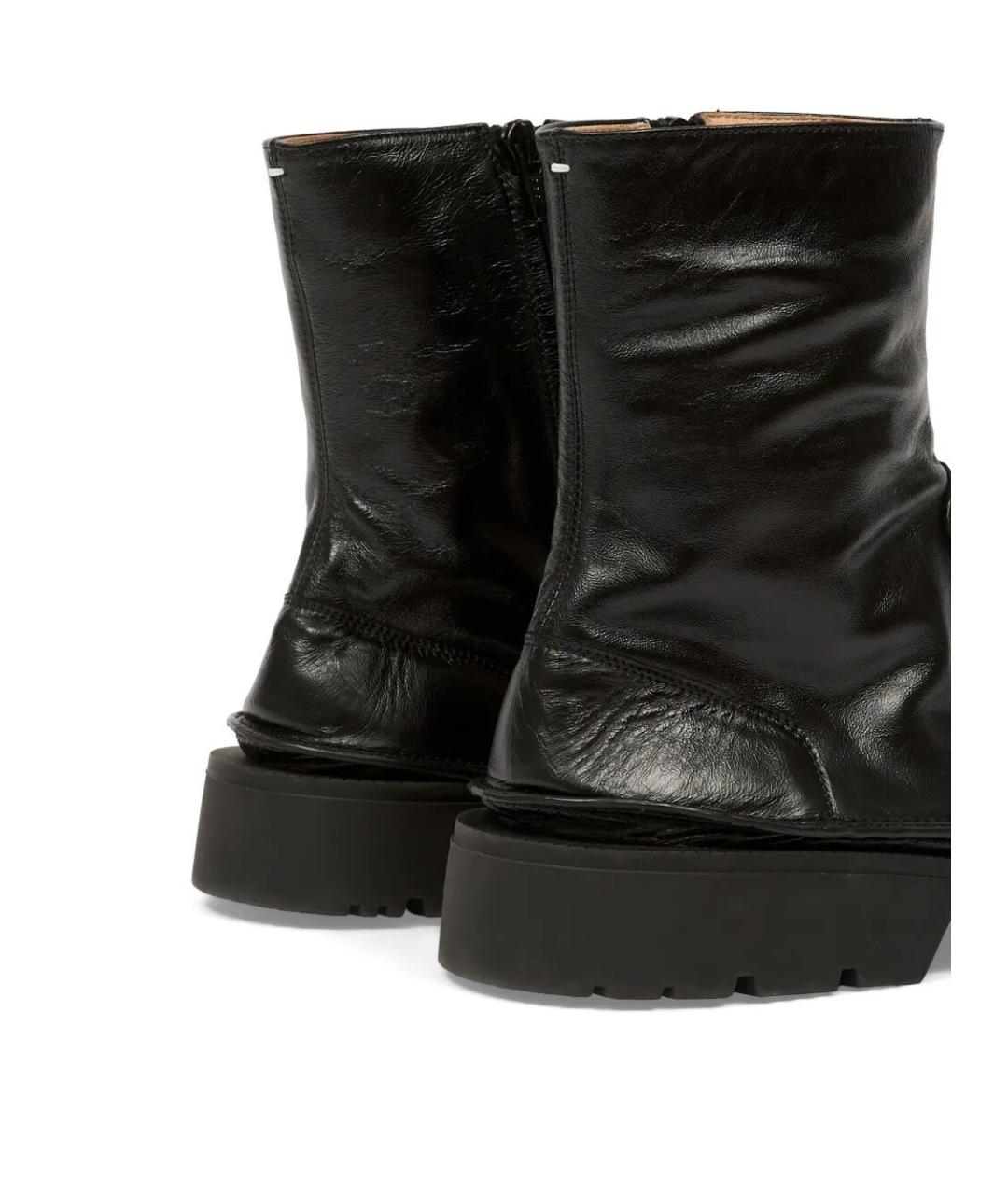 MAISON MARGIELA Черные кожаные высокие ботинки, фото 2