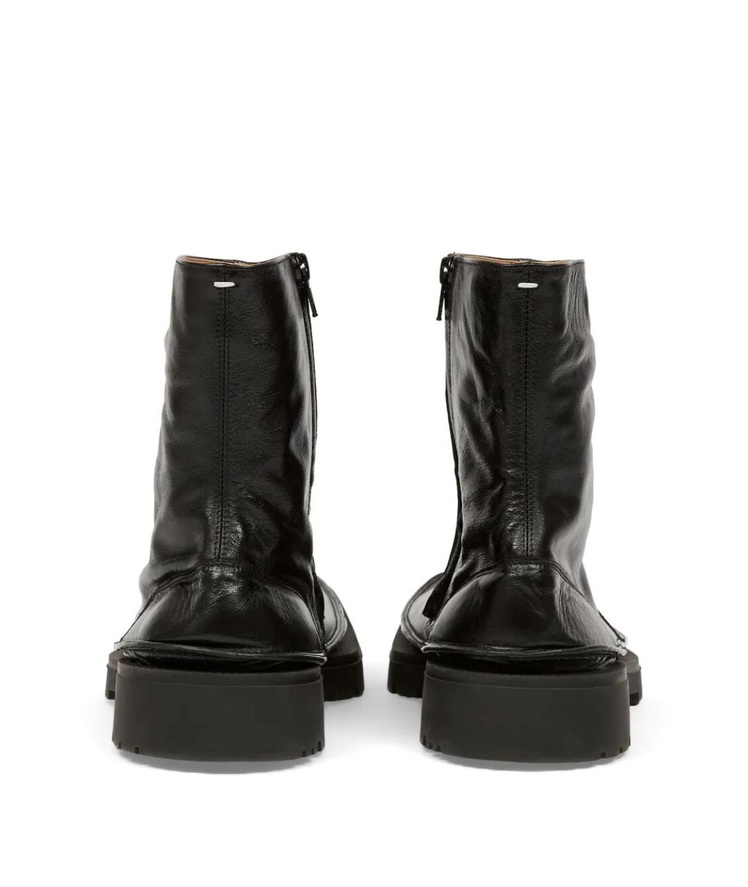 MAISON MARGIELA Черные кожаные высокие ботинки, фото 5