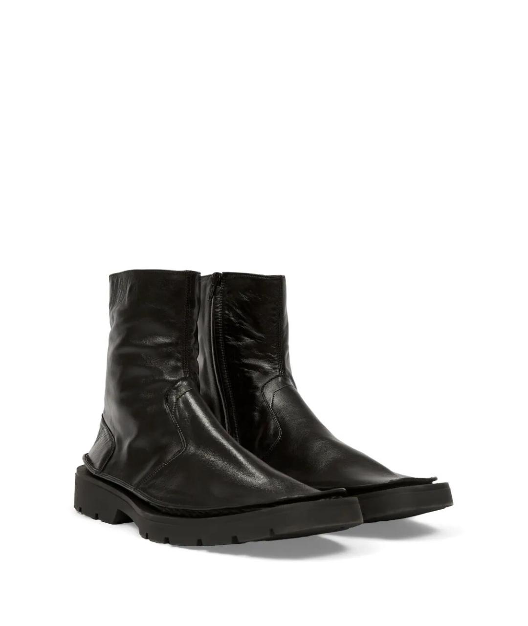 MAISON MARGIELA Черные кожаные высокие ботинки, фото 4