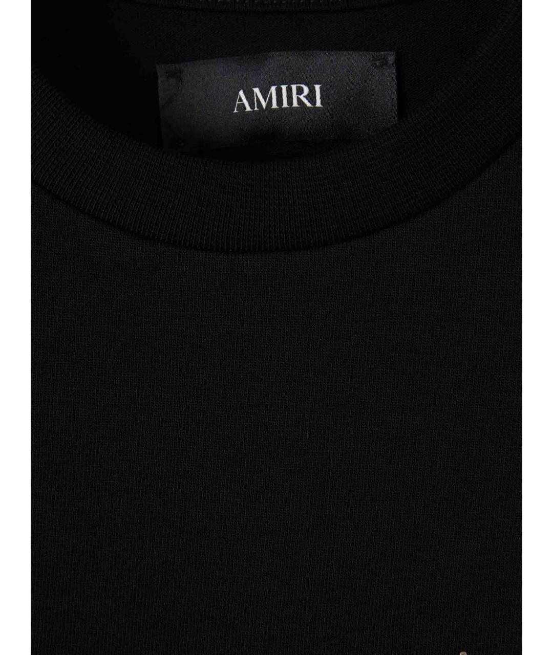 AMIRI Черная хлопковая футболка, фото 4