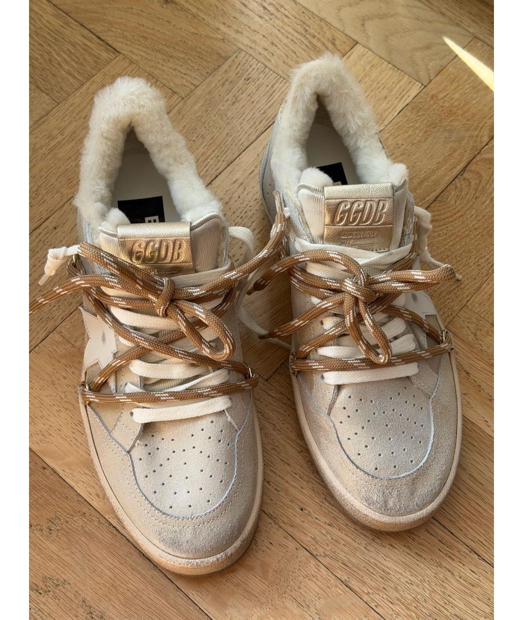 GOLDEN GOOSE Бежевые замшевые кеды, фото 7