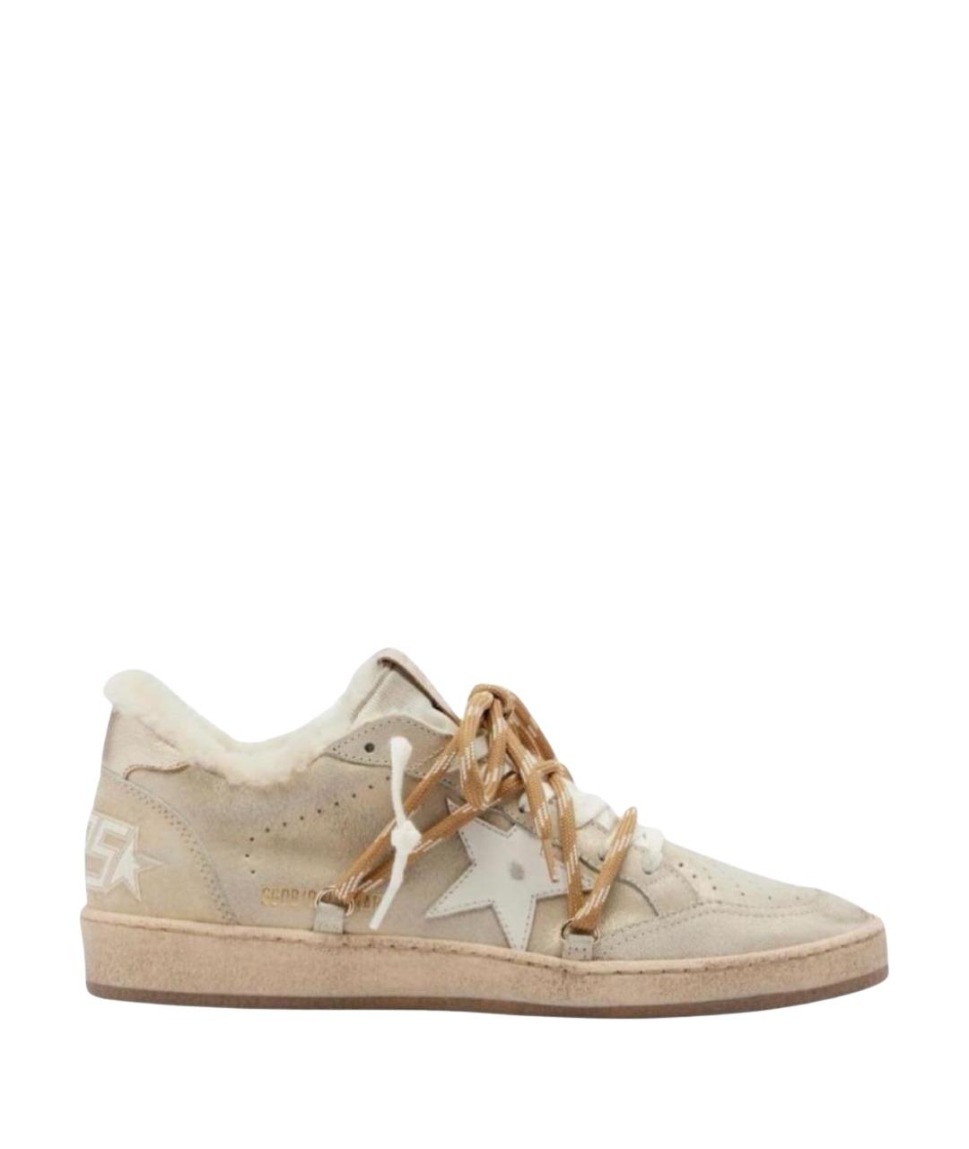GOLDEN GOOSE Бежевые замшевые кеды, фото 1