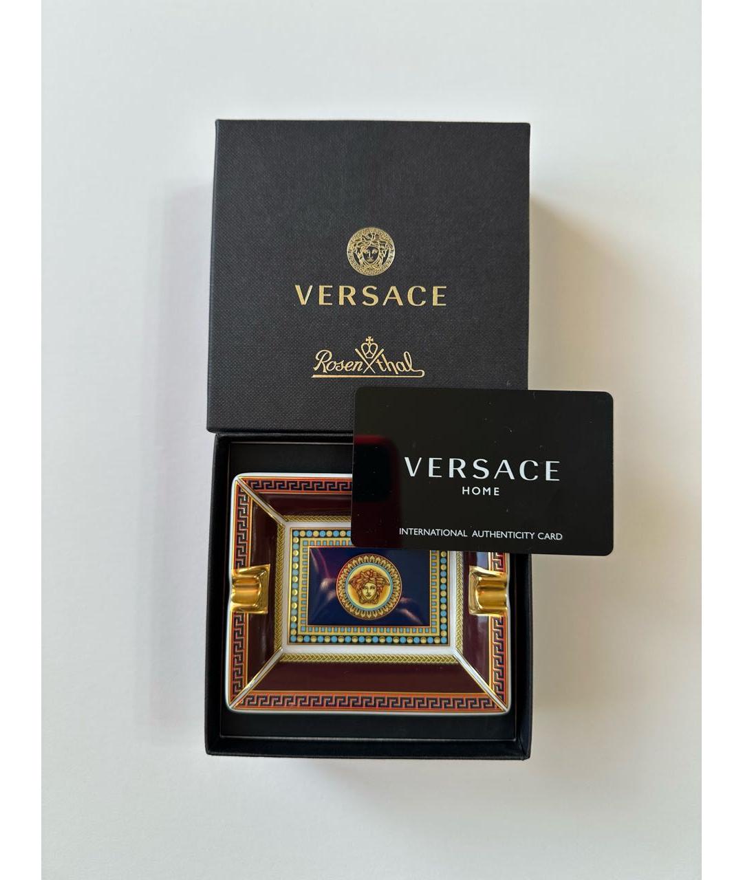 VERSACE Бордовая мелочница, фото 7