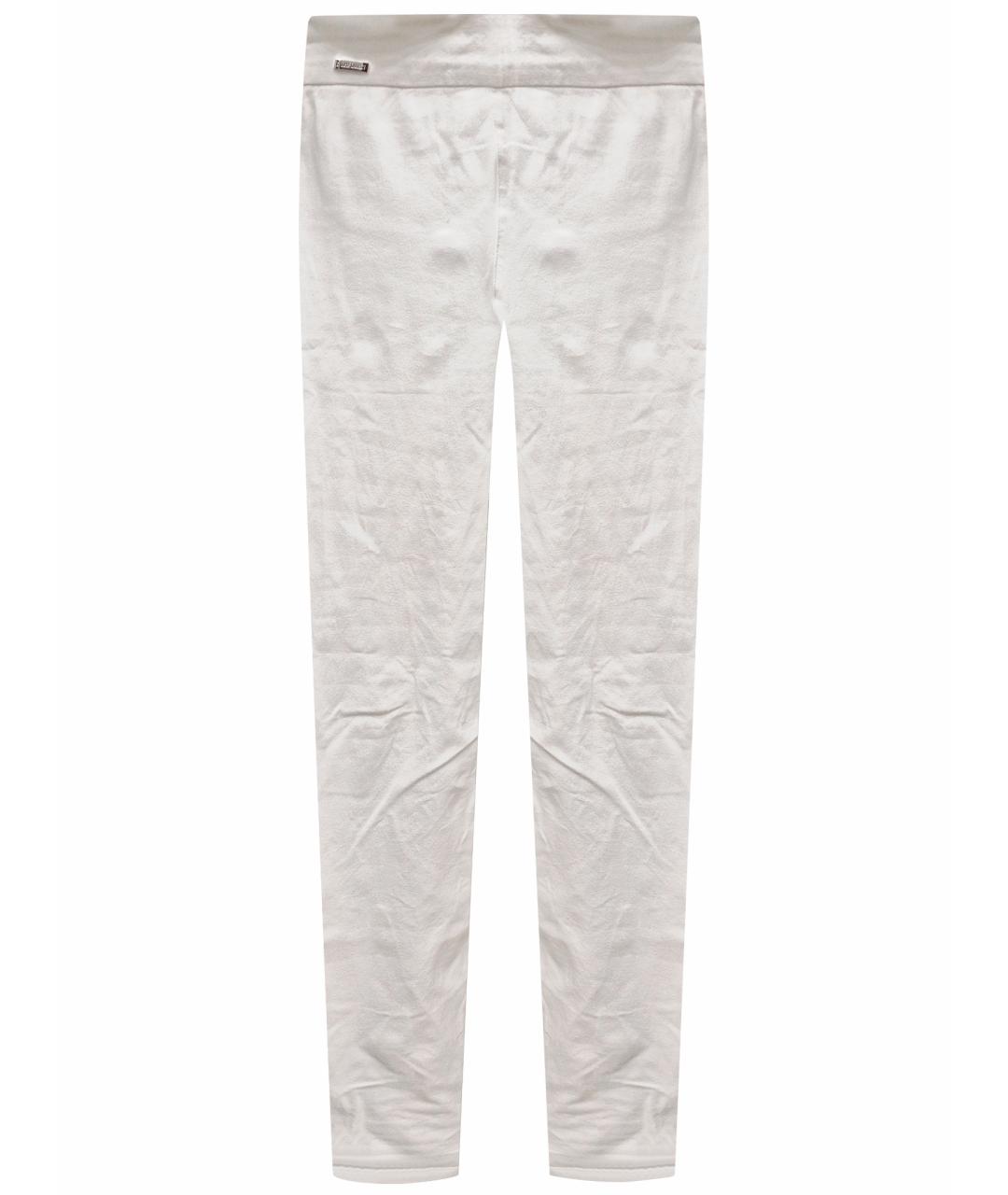 RALPH LAUREN Белые хлопко-эластановые брюки узкие, фото 1