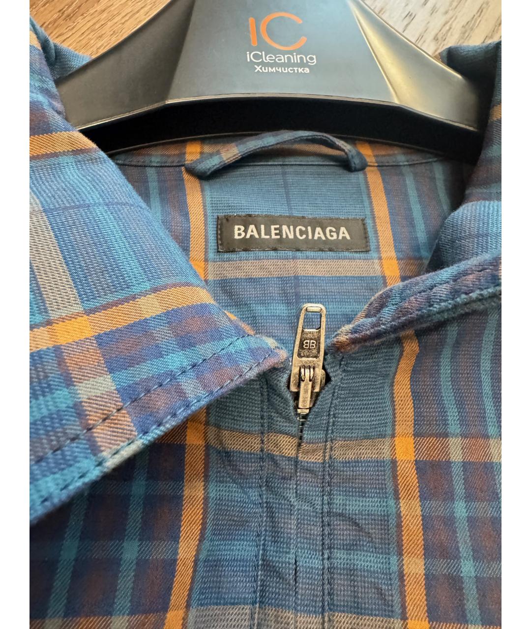 BALENCIAGA Голубая хлопковая куртка, фото 4