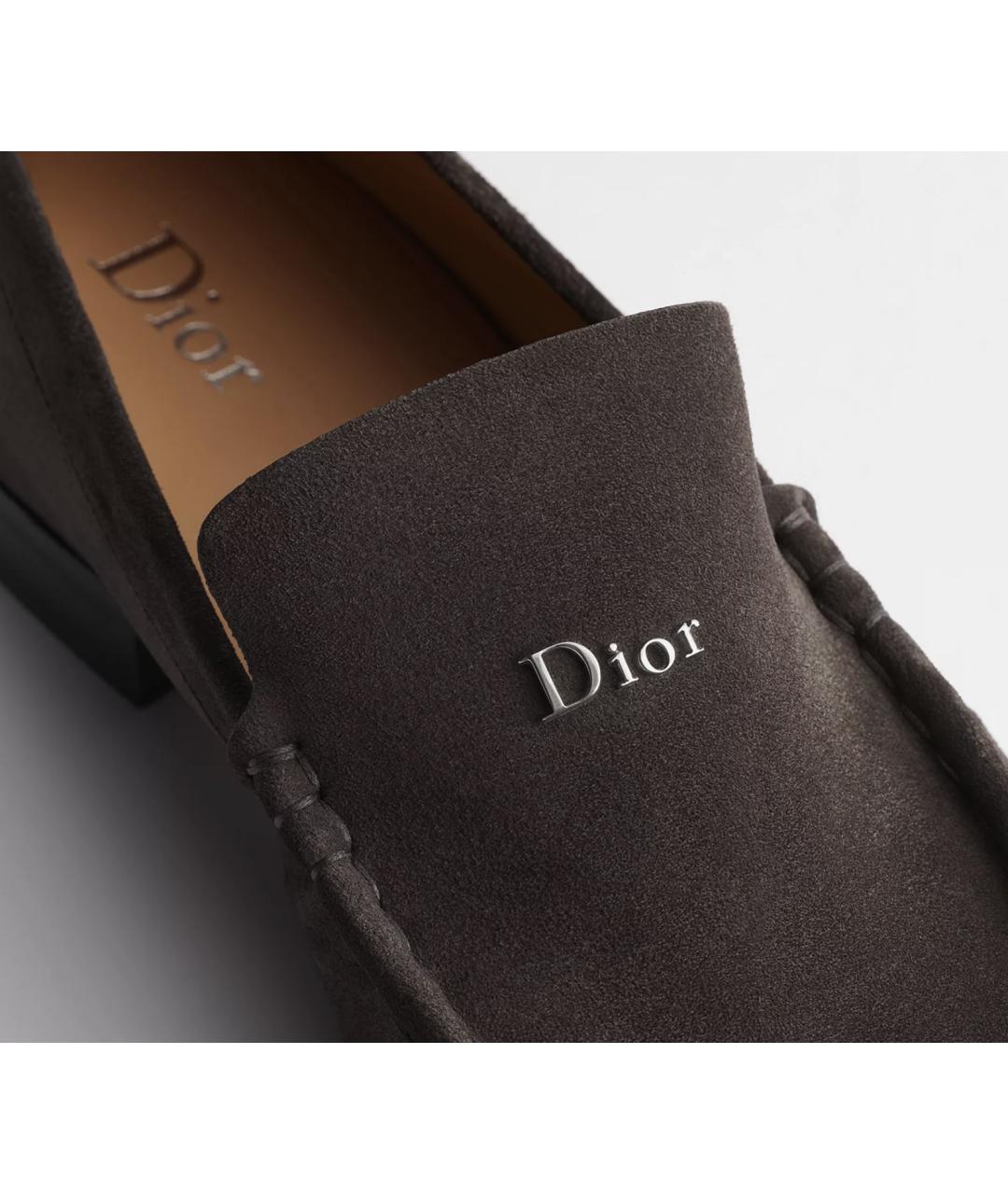 CHRISTIAN DIOR Коричневые замшевые лоферы, фото 5