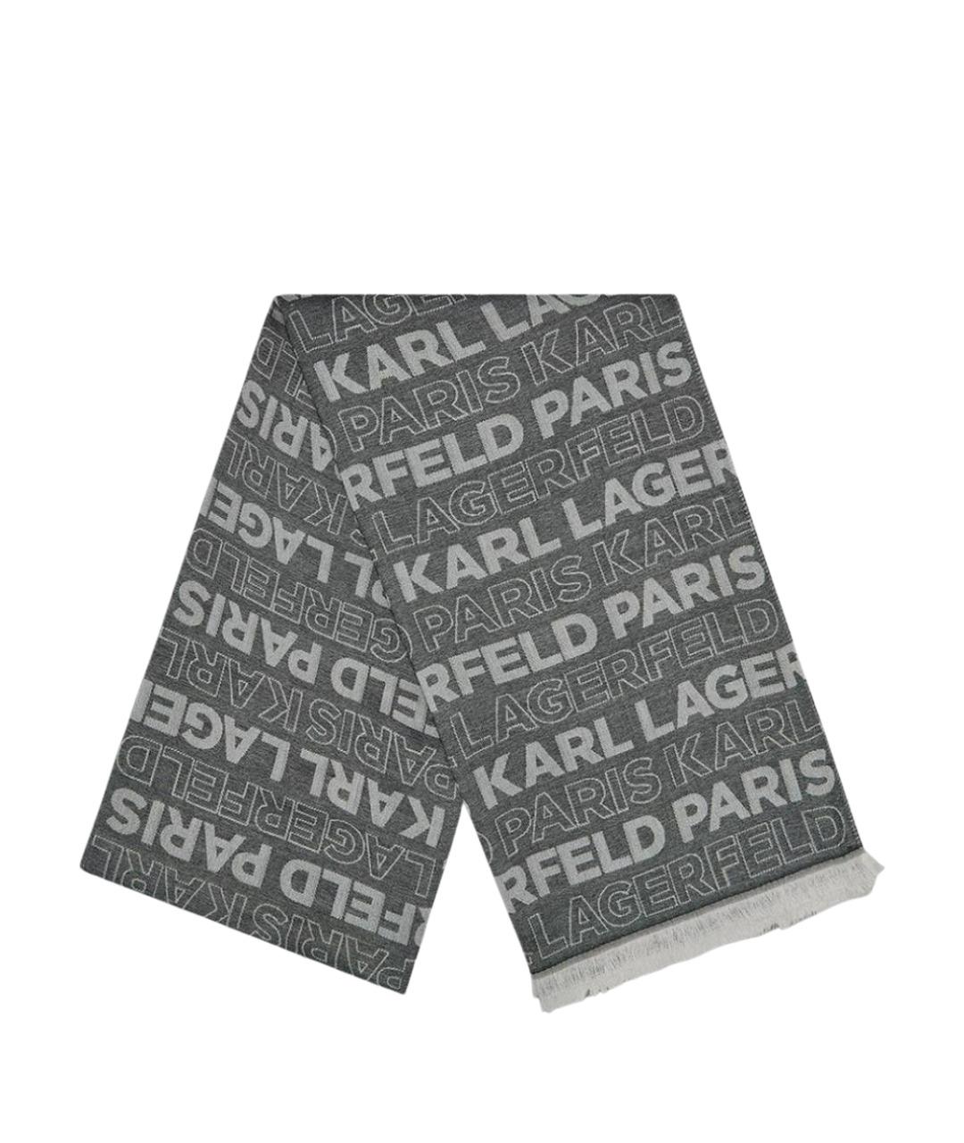 KARL LAGERFELD Серый шарф, фото 1