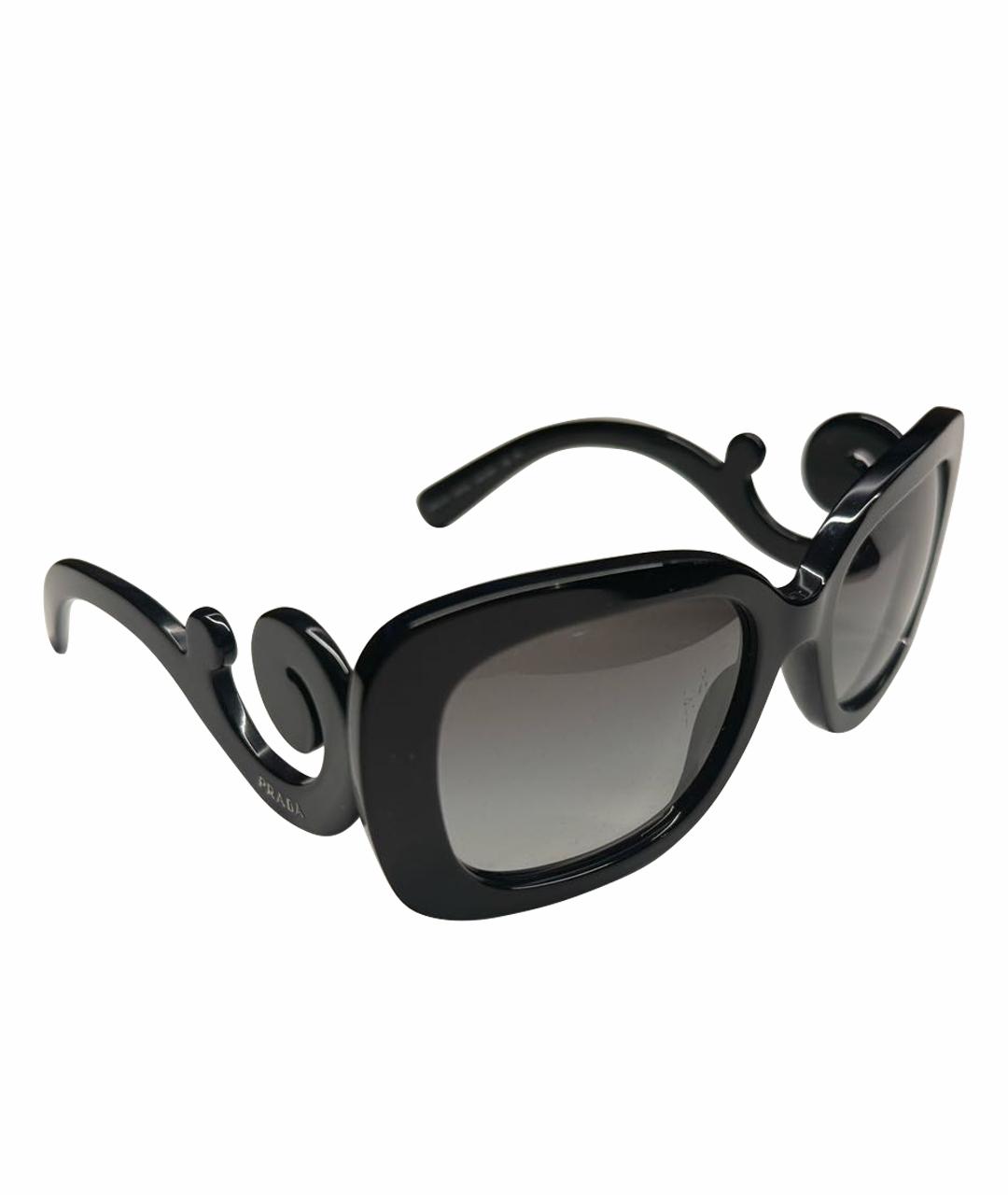 PRADA Черные пластиковые солнцезащитные очки, фото 1