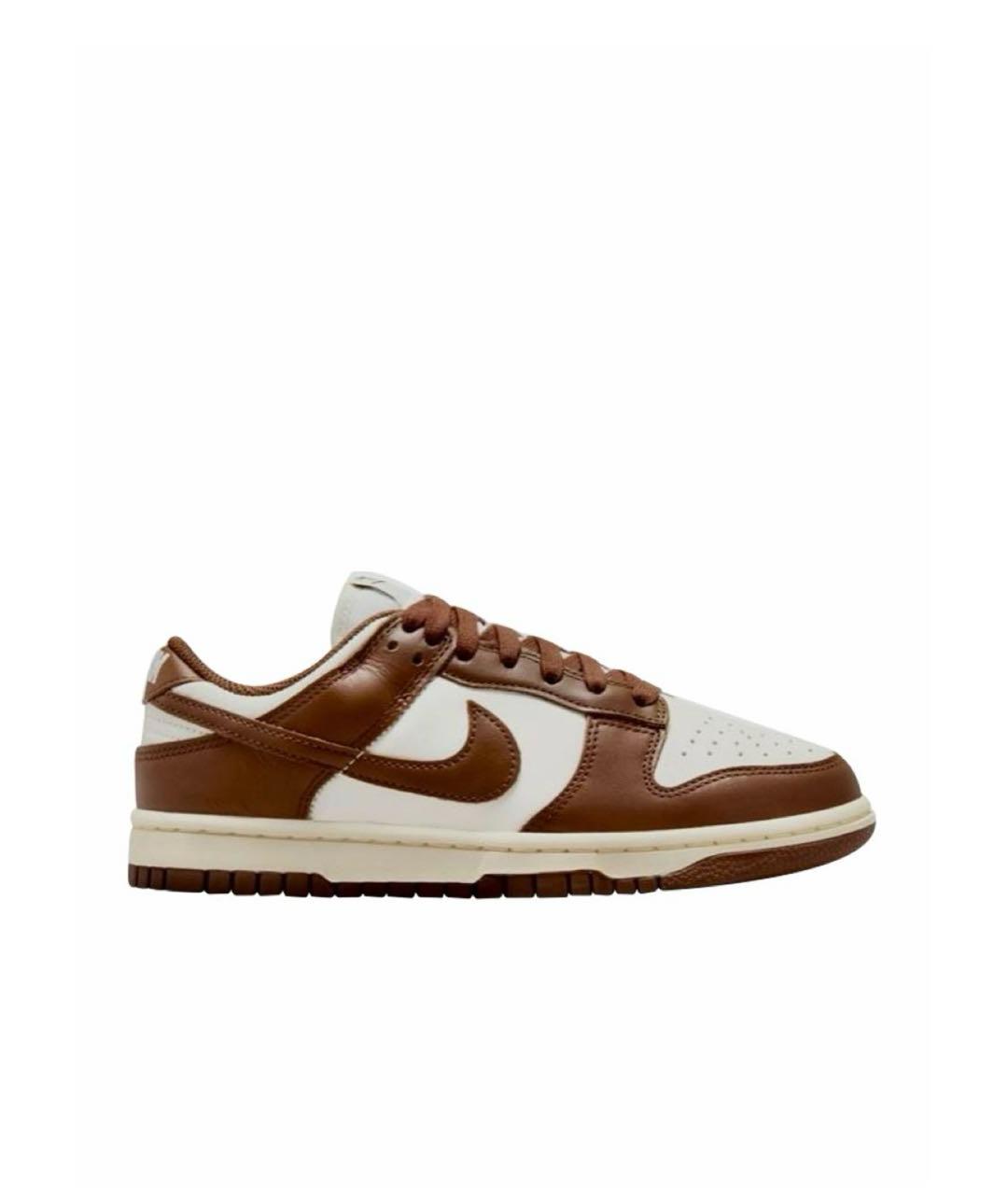 NIKE Коричневые кожаные низкие кроссовки / кеды, фото 4