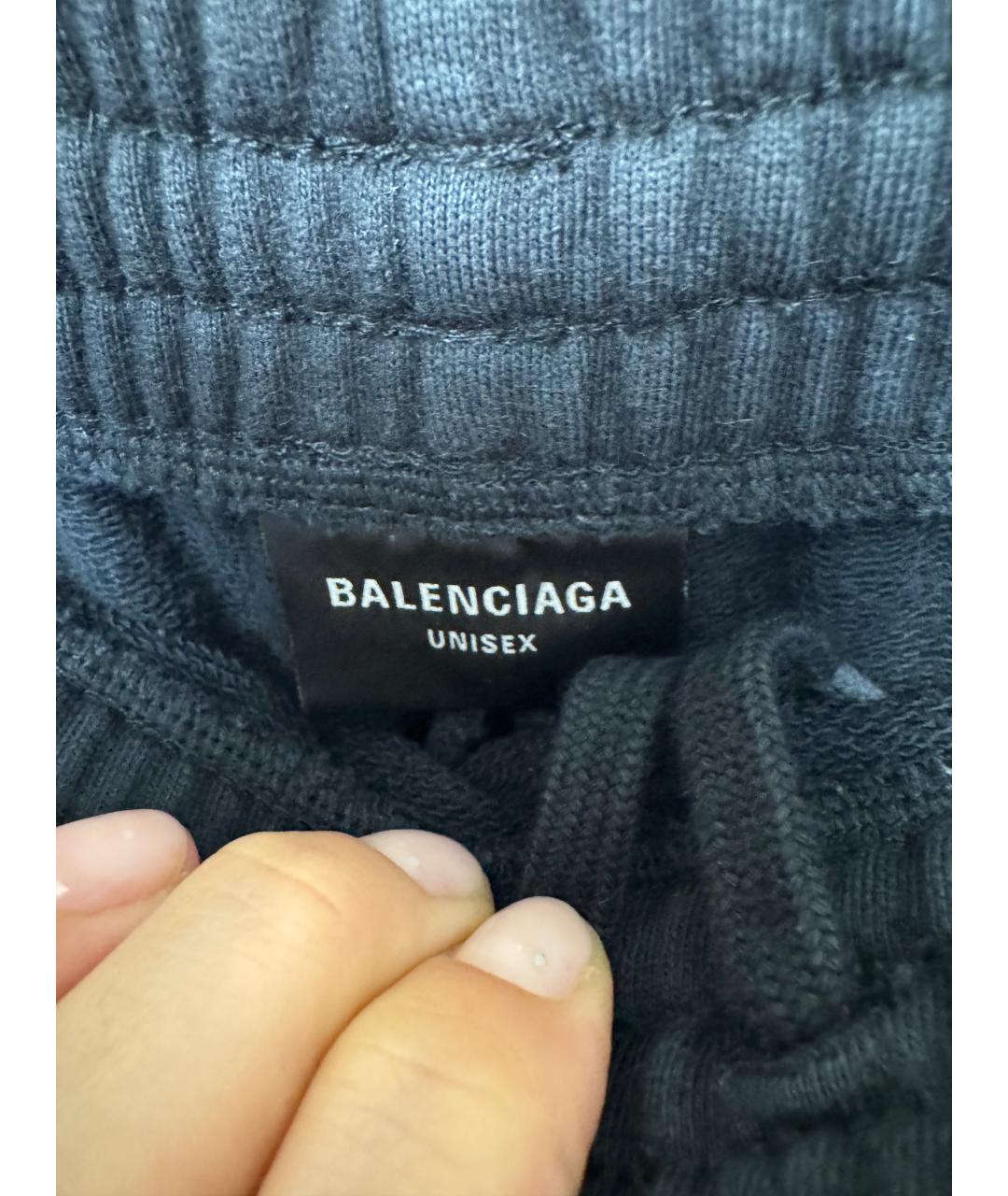 BALENCIAGA Черные хлопковые повседневные брюки, фото 3