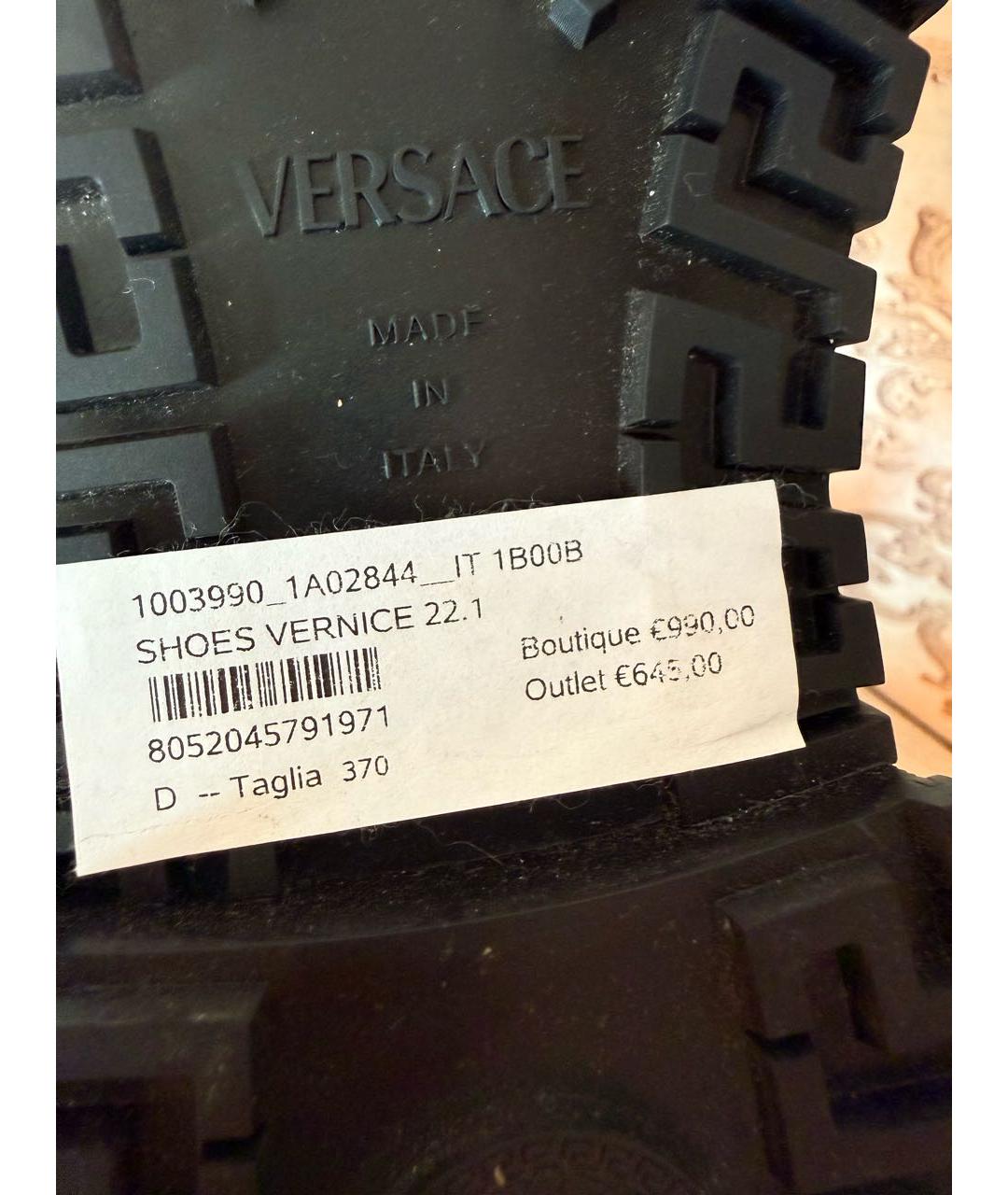VERSACE Черные ботинки из лакированной кожи, фото 5