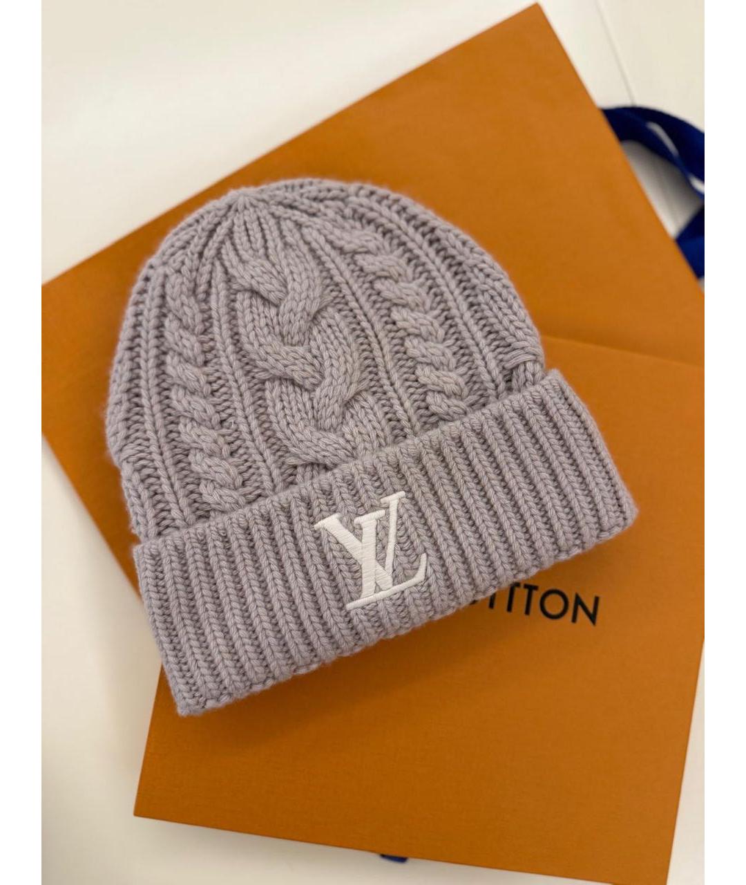 LOUIS VUITTON Бежевая шерстяная шапка, фото 2