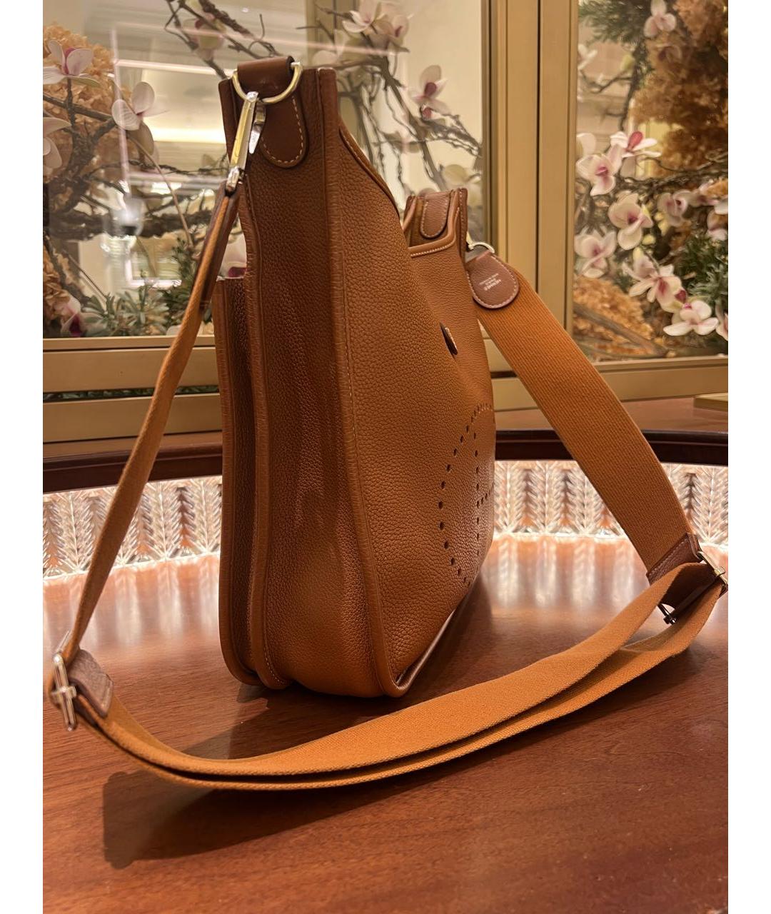 HERMES Коричневая кожаная сумка через плечо, фото 2